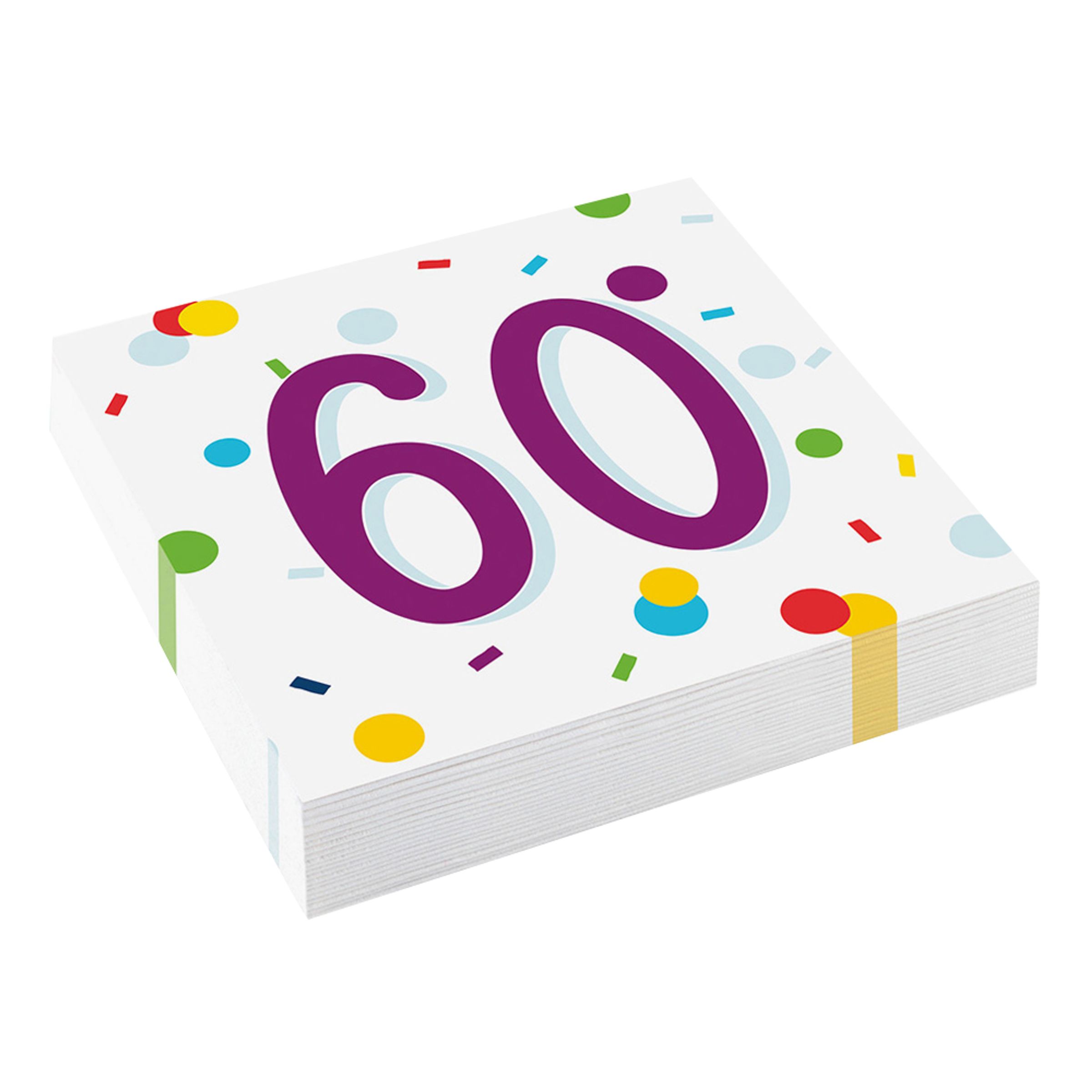 Läs mer om Servetter Confetti Birthday 60 - 20-pack