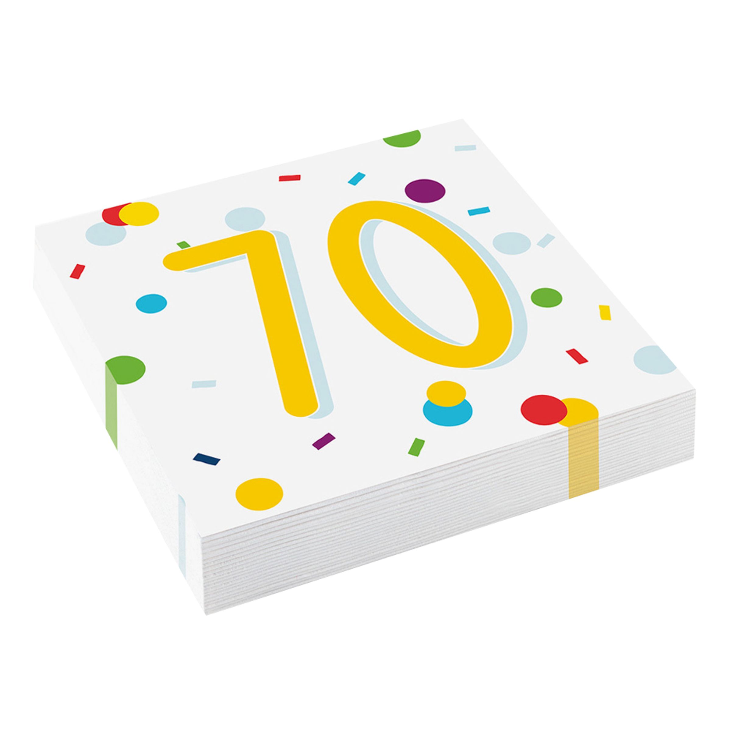 Servetter Confetti Birthday 70 - 20-pack