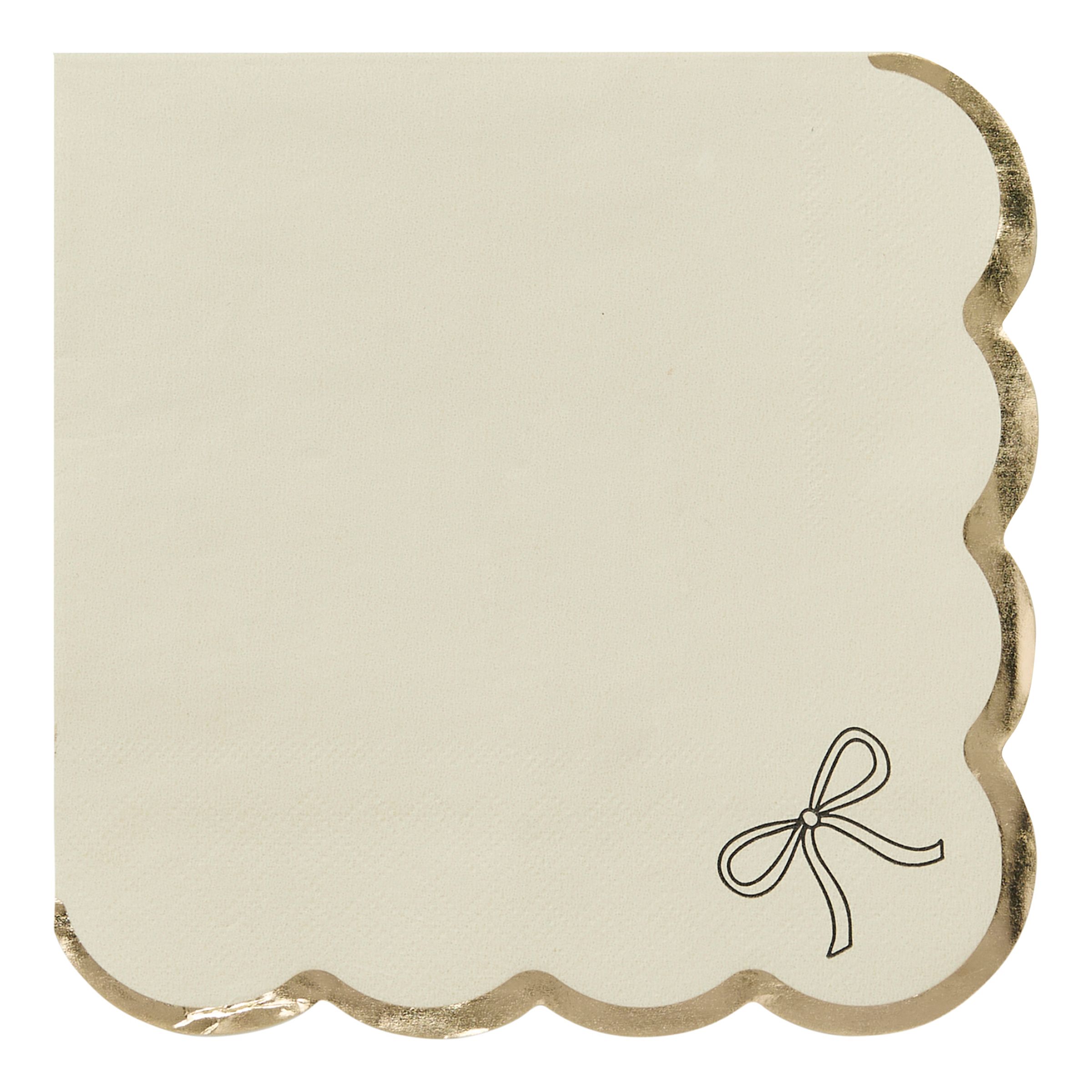 Servetter Cremevit Rosett - 16-pack | Hem - Festartiklar - Dukning - Servetter | Maskeradspecialisten