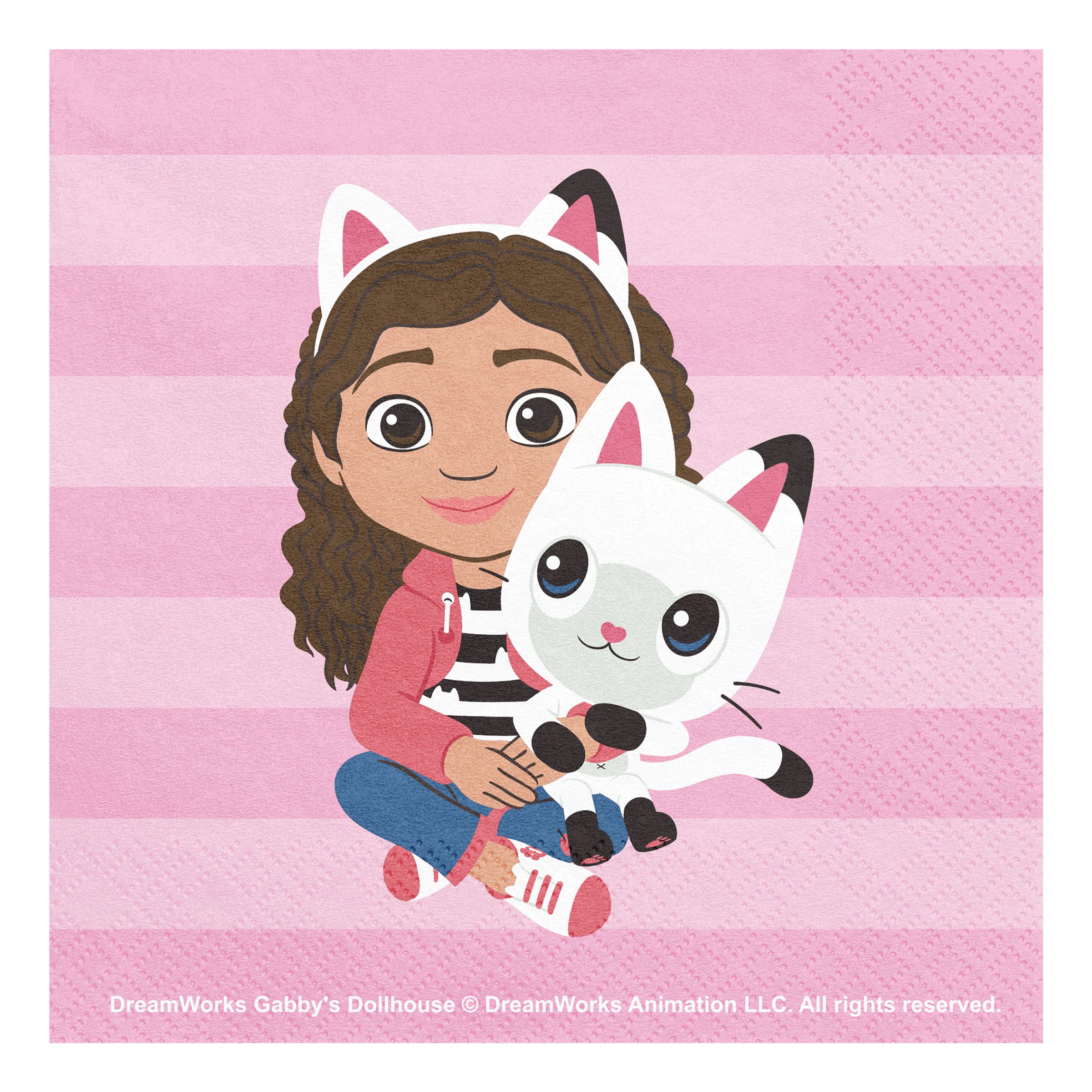 Servetter Gabbys Dockskåp Regnbåge - 20-pack | Hem - Festartiklar - Dukning - Servetter | Pryloteket