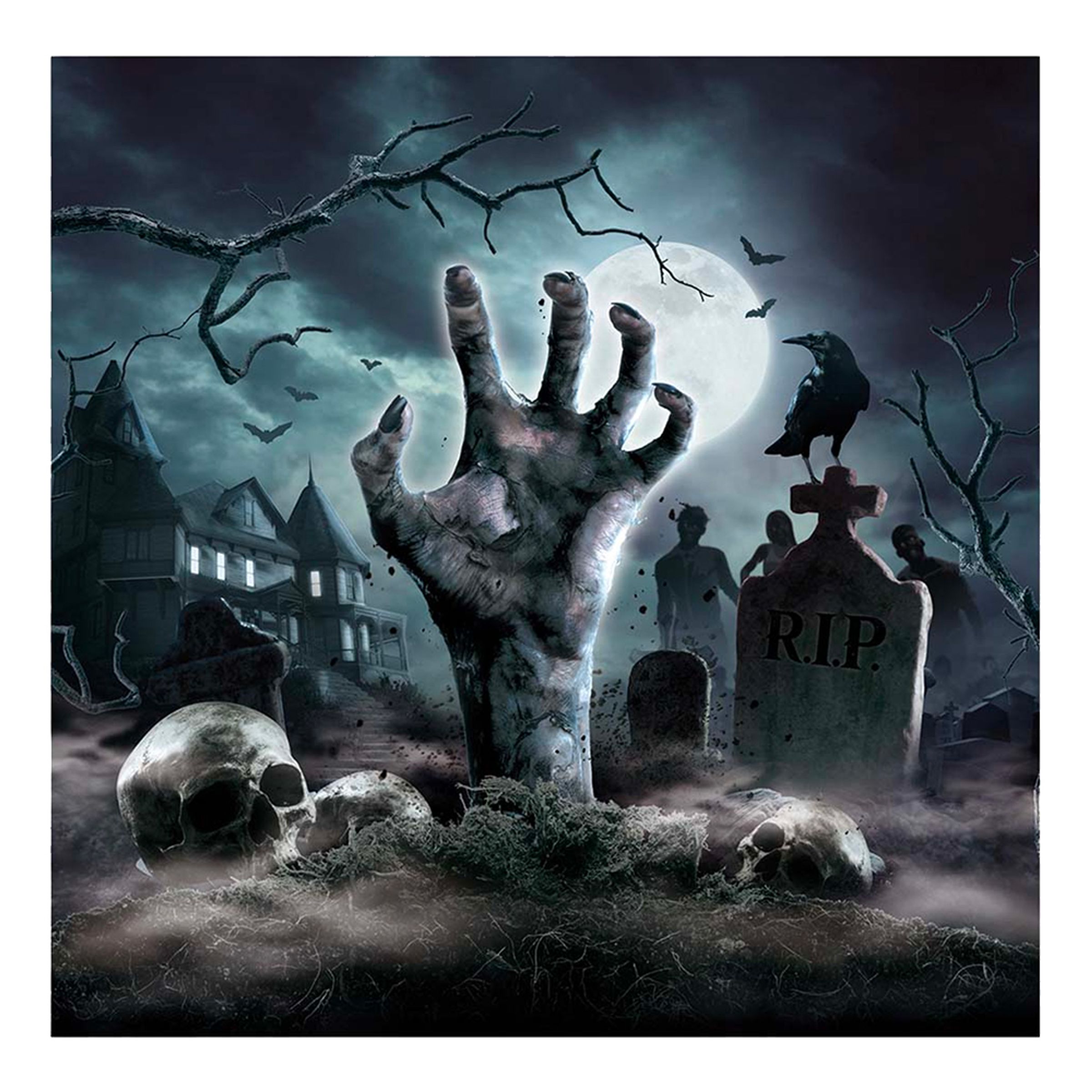 Läs mer om Servetter Halloween Kyrkogård - 20-pack