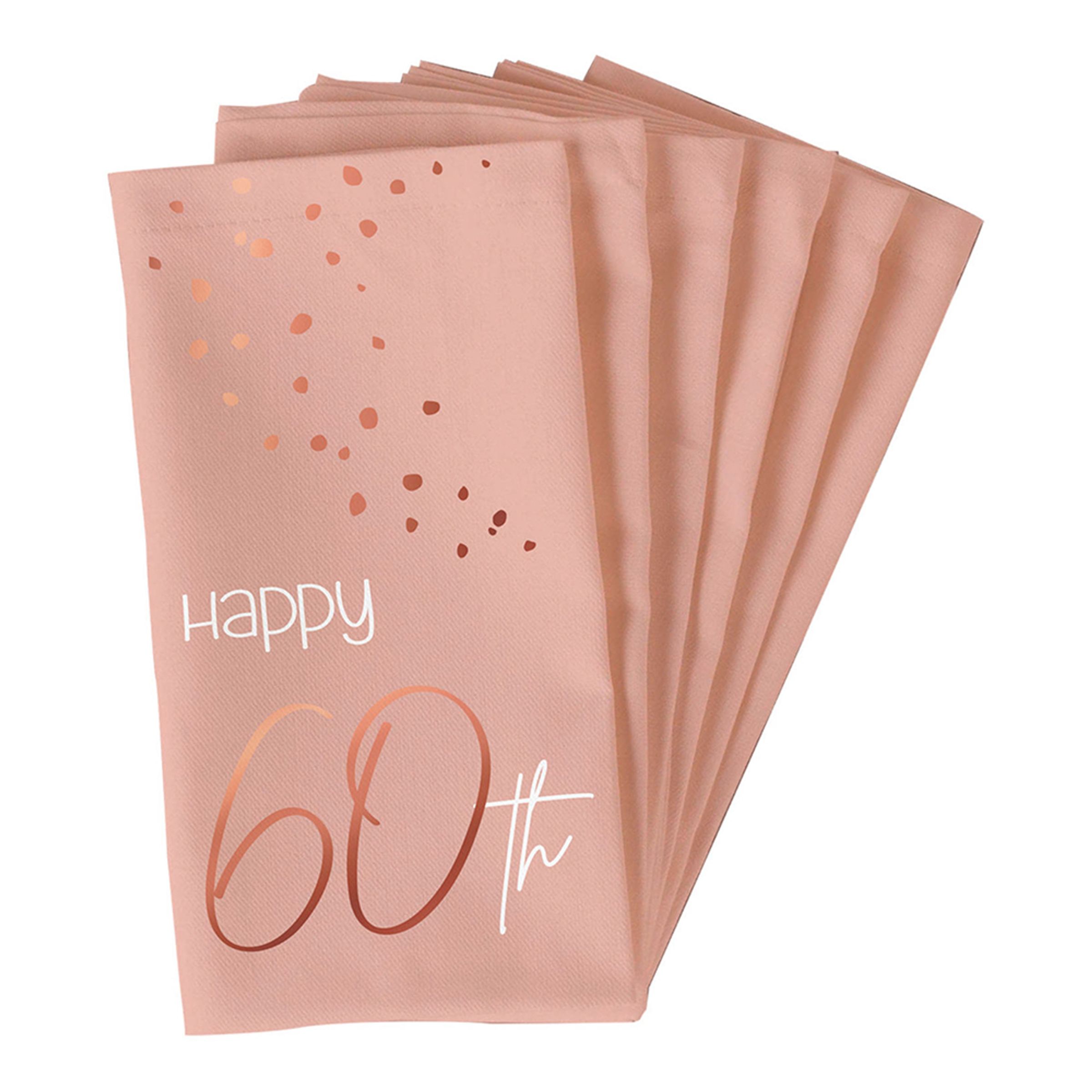 Läs mer om Servetter Happy 60th Lush Blush - 10-pack