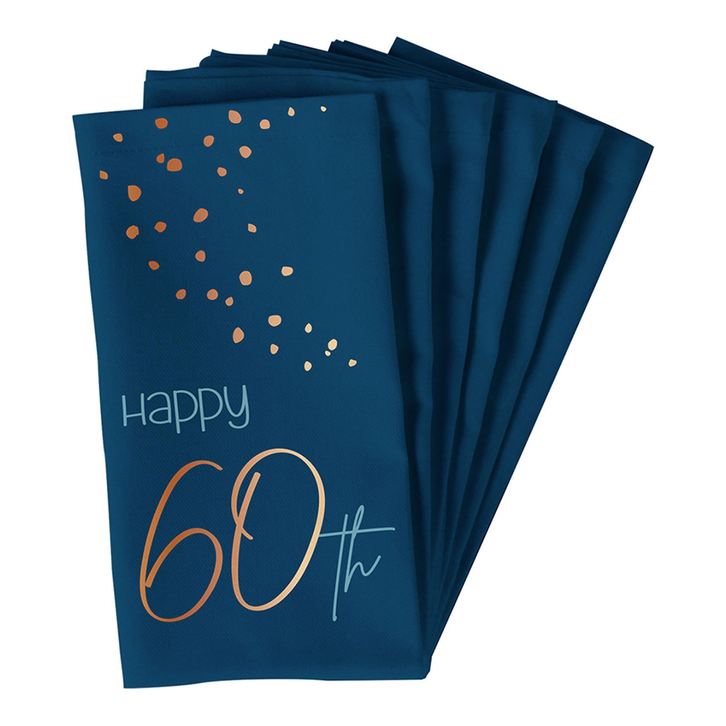 Läs mer om Servetter Happy 60th True Blue - 10-pack