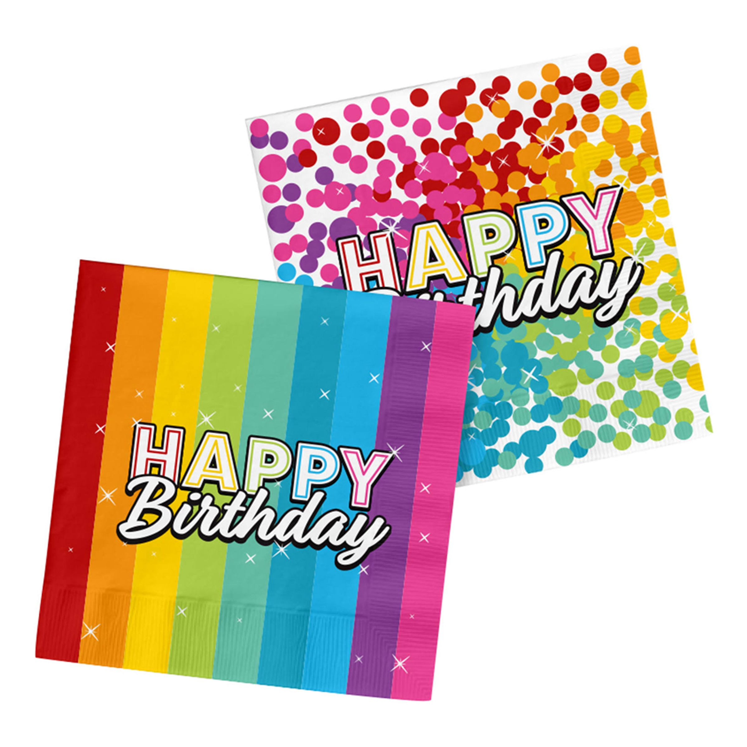 Läs mer om Servetter Happy Birthday Rainbow