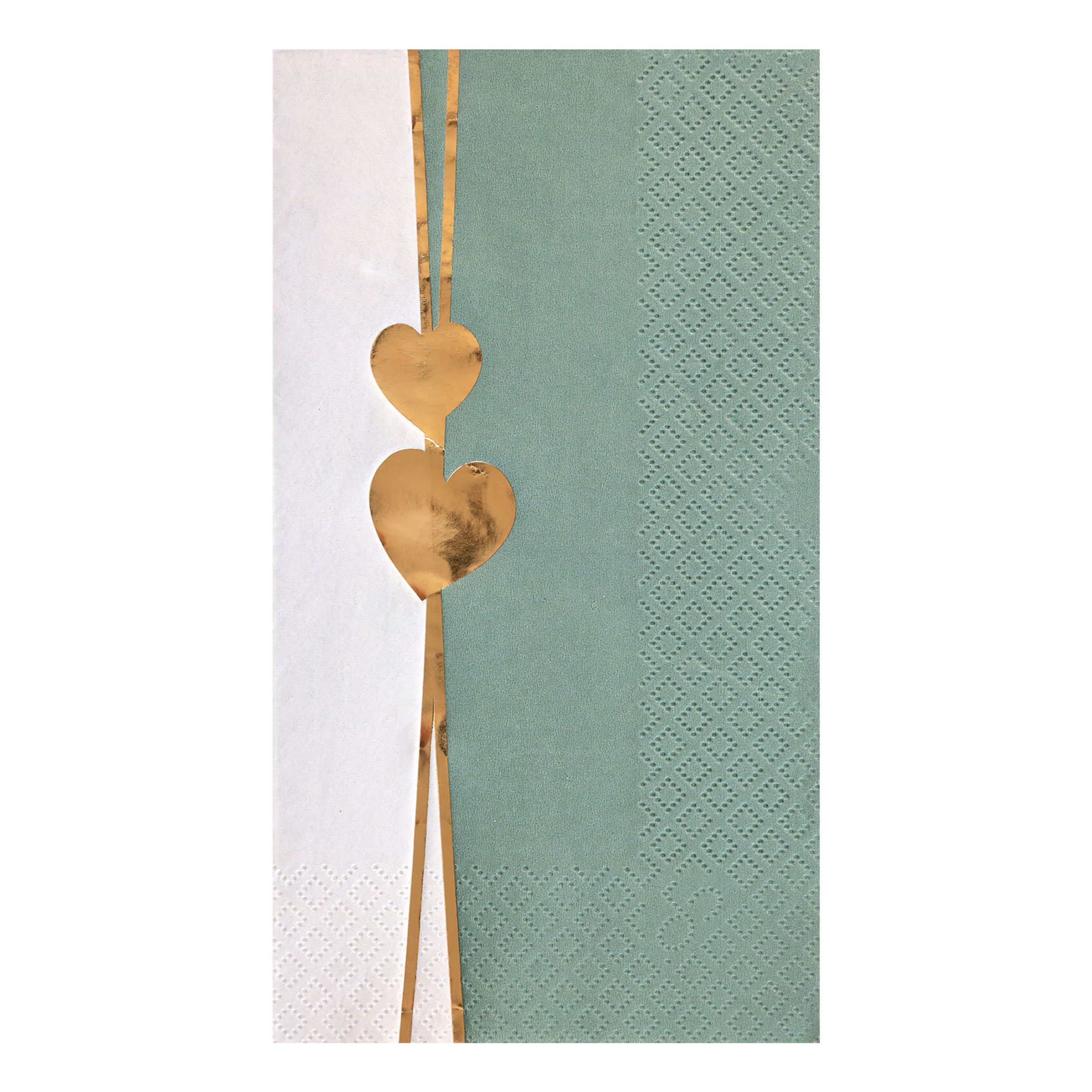 Servetter Hjärta Dusty Green - 12-pack | Hem - Festartiklar - Dukning - Servetter | Pryloteket