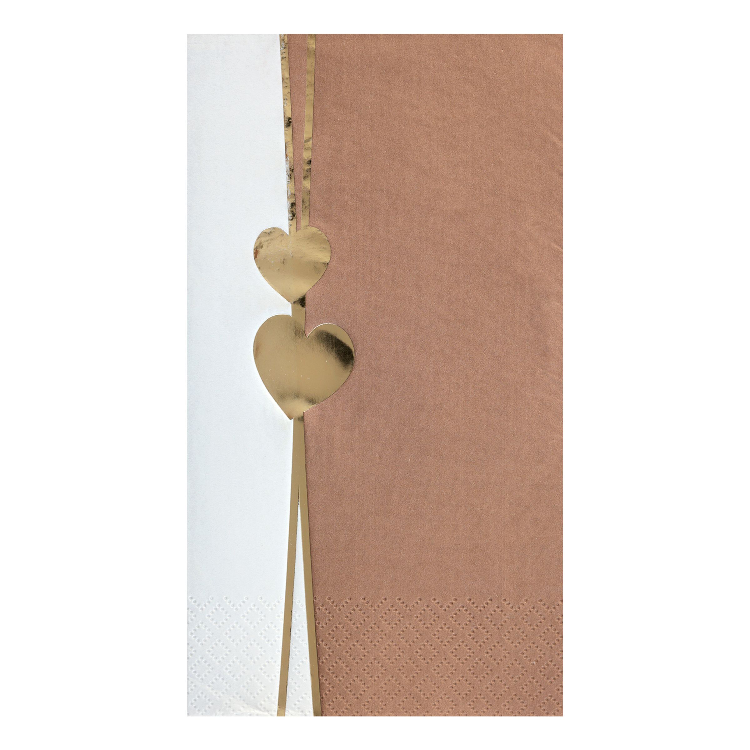 Servietter Hjerte Mocha - 12-pak