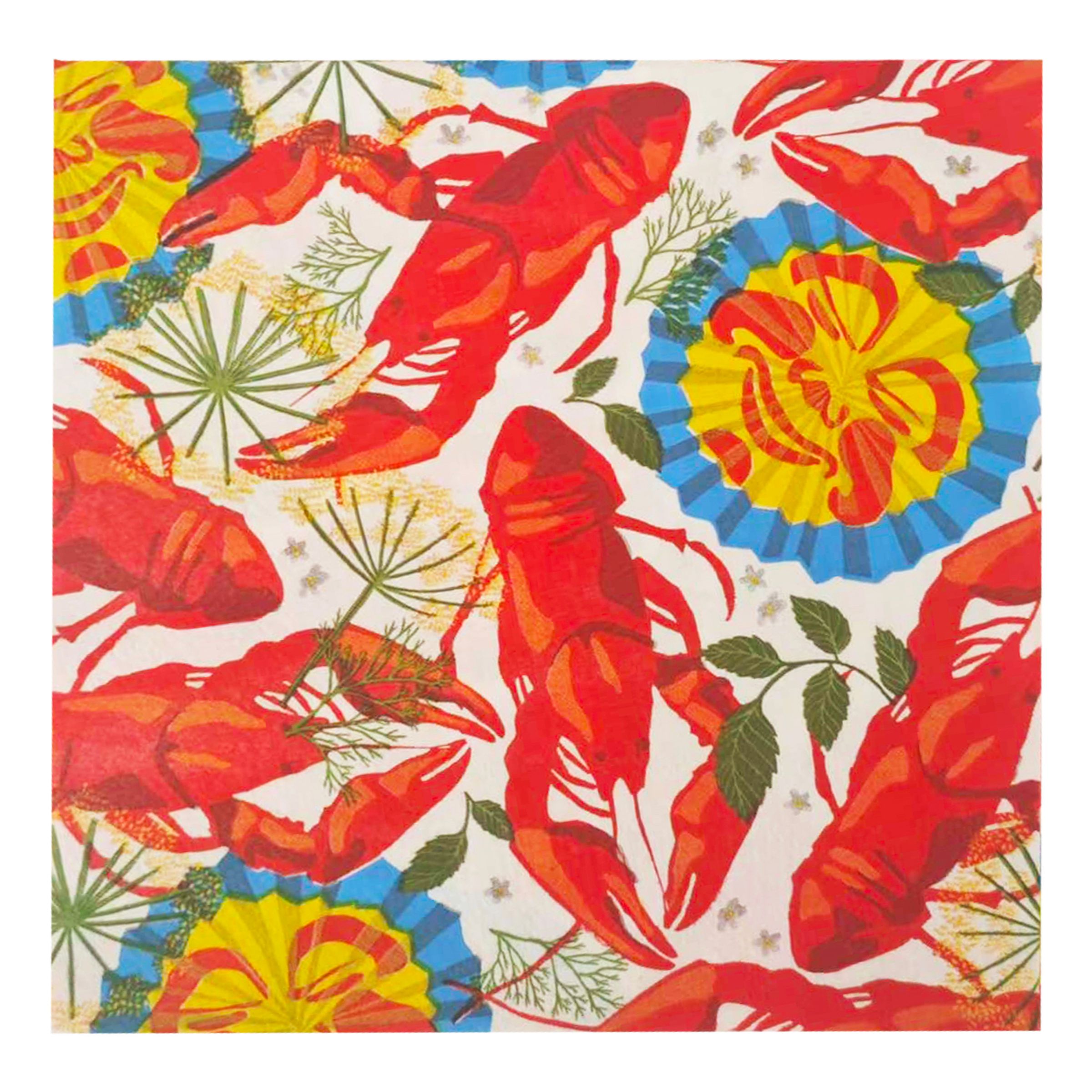 Servetter Kräftskiva - 16-pack | Hem - Festartiklar - Dukning - Servetter | Maskeradspecialisten