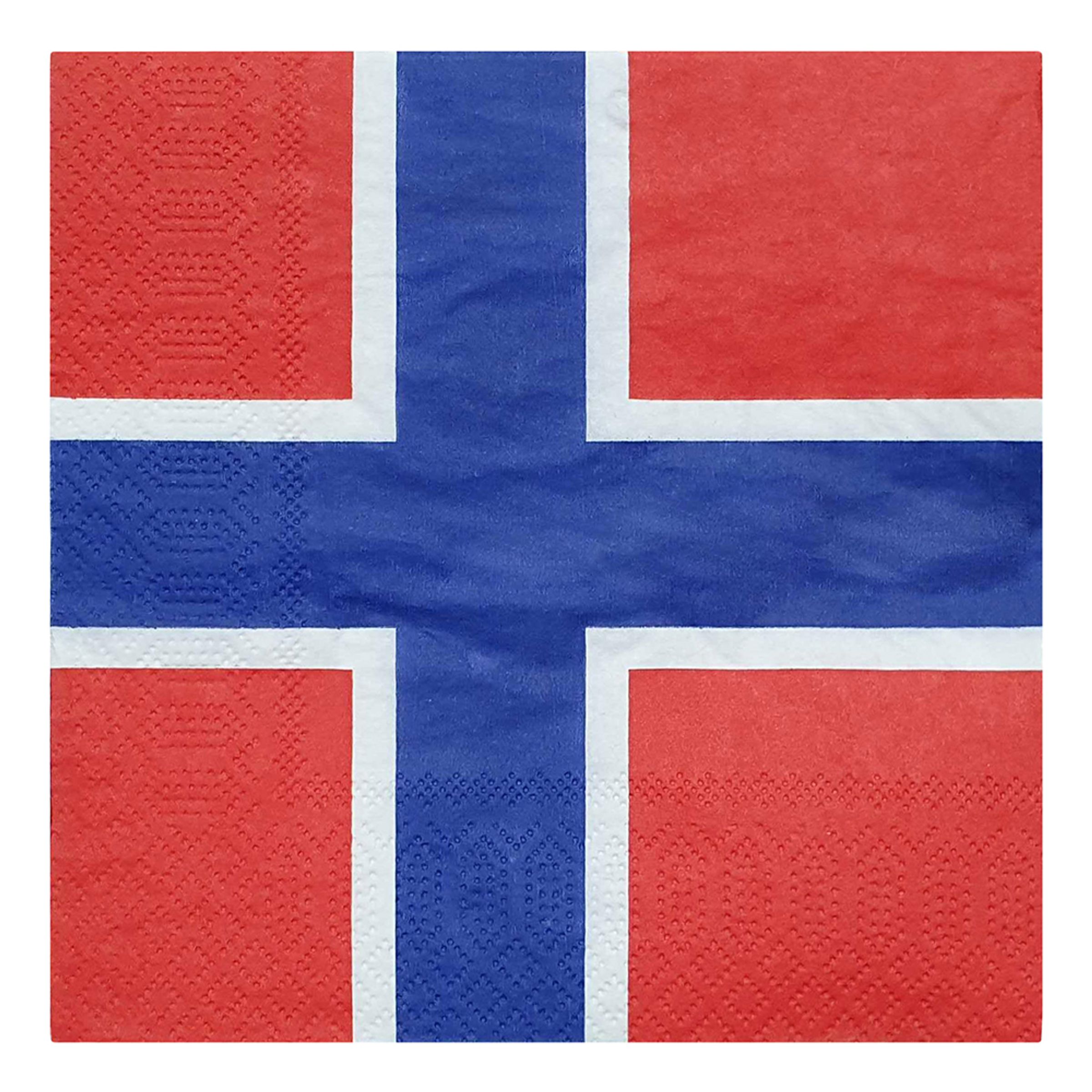 Läs mer om Servetter Norska Flaggan - 20-pack