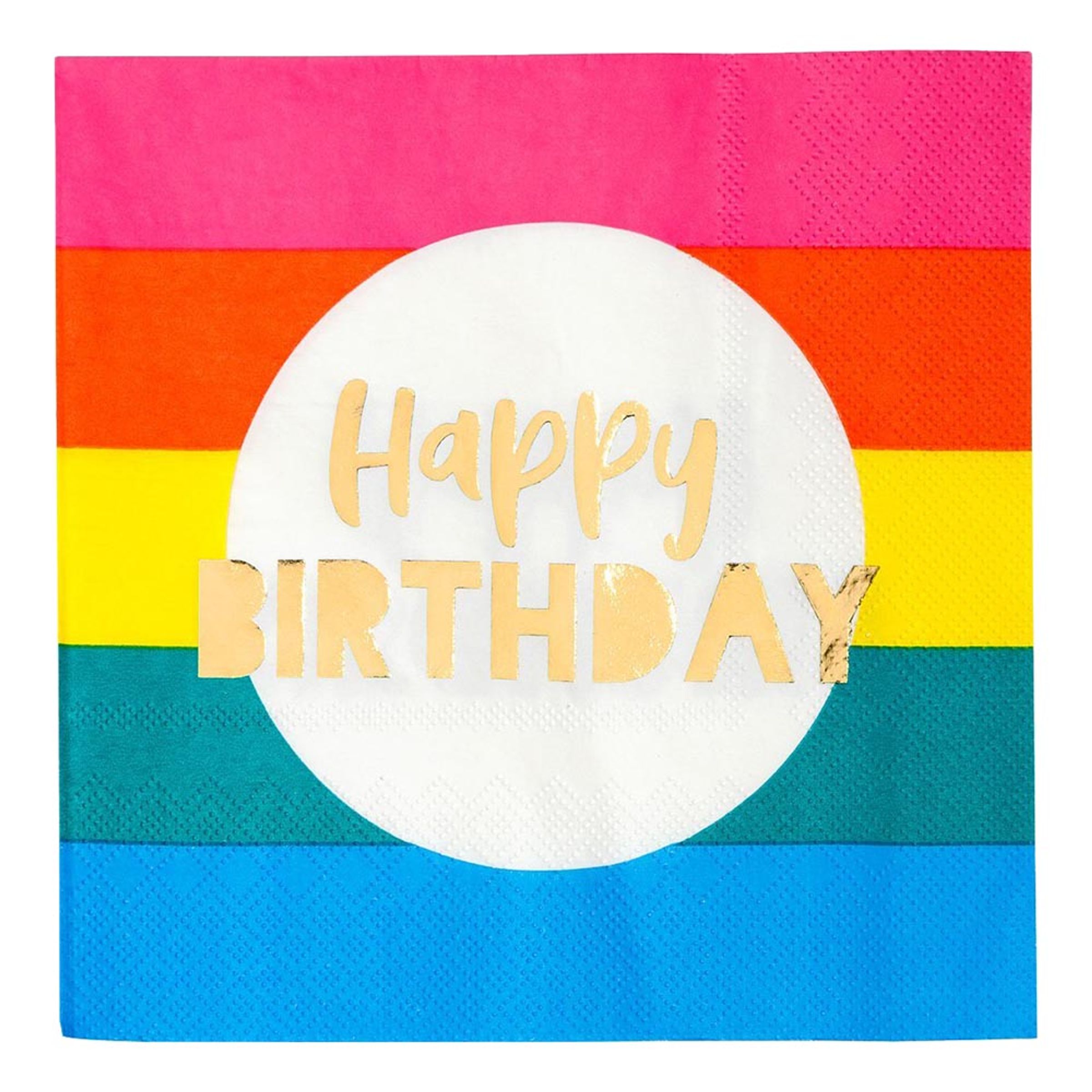 Läs mer om Servetter Rainbow Happy Birthday - 16-pack
