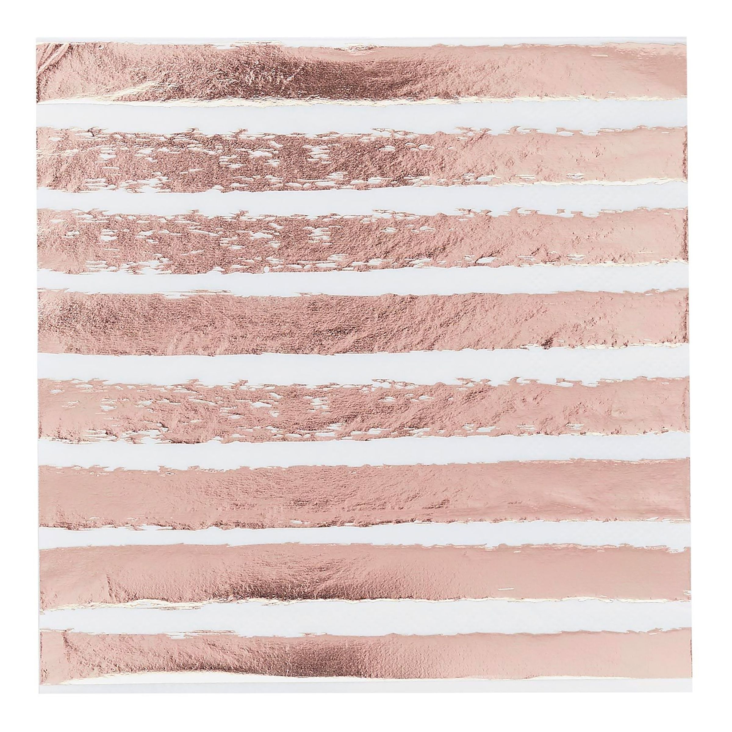 Servetter Randiga Roséguld Metallic - 20-pack