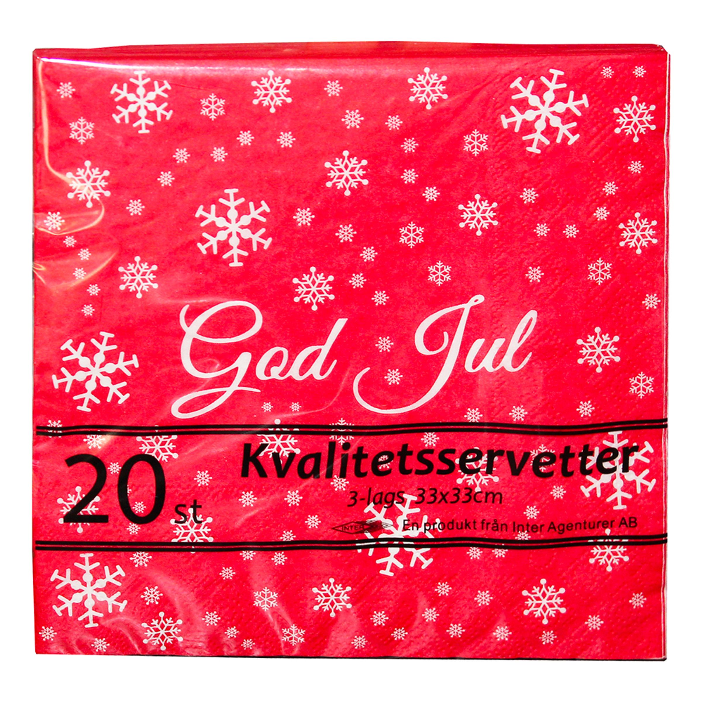 Servetter Röda God Jul - 20-pack