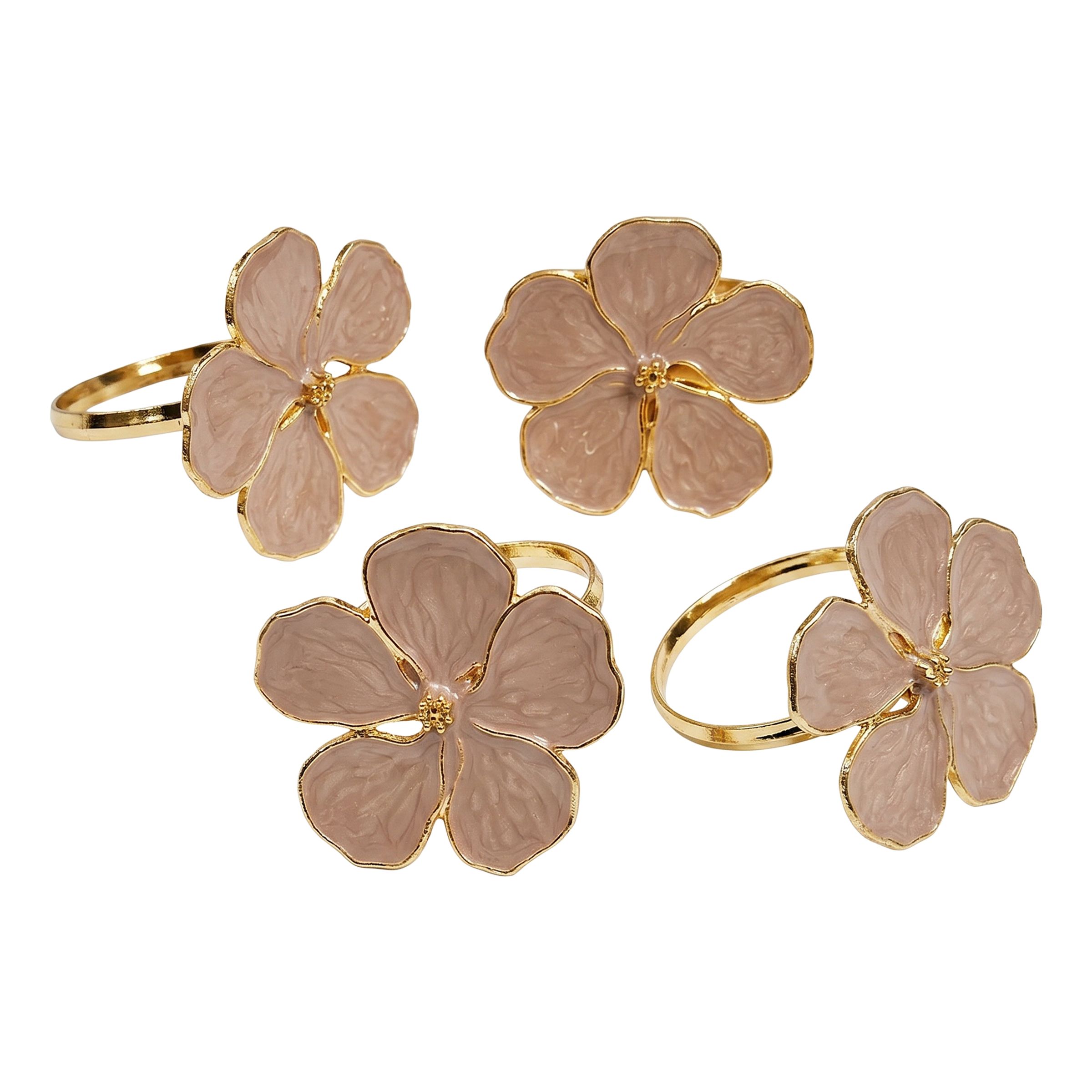 Servettringar i Metall Blomma - 4-pack | Hem - Teman - Festteman - Sommarfest | Pryloteket