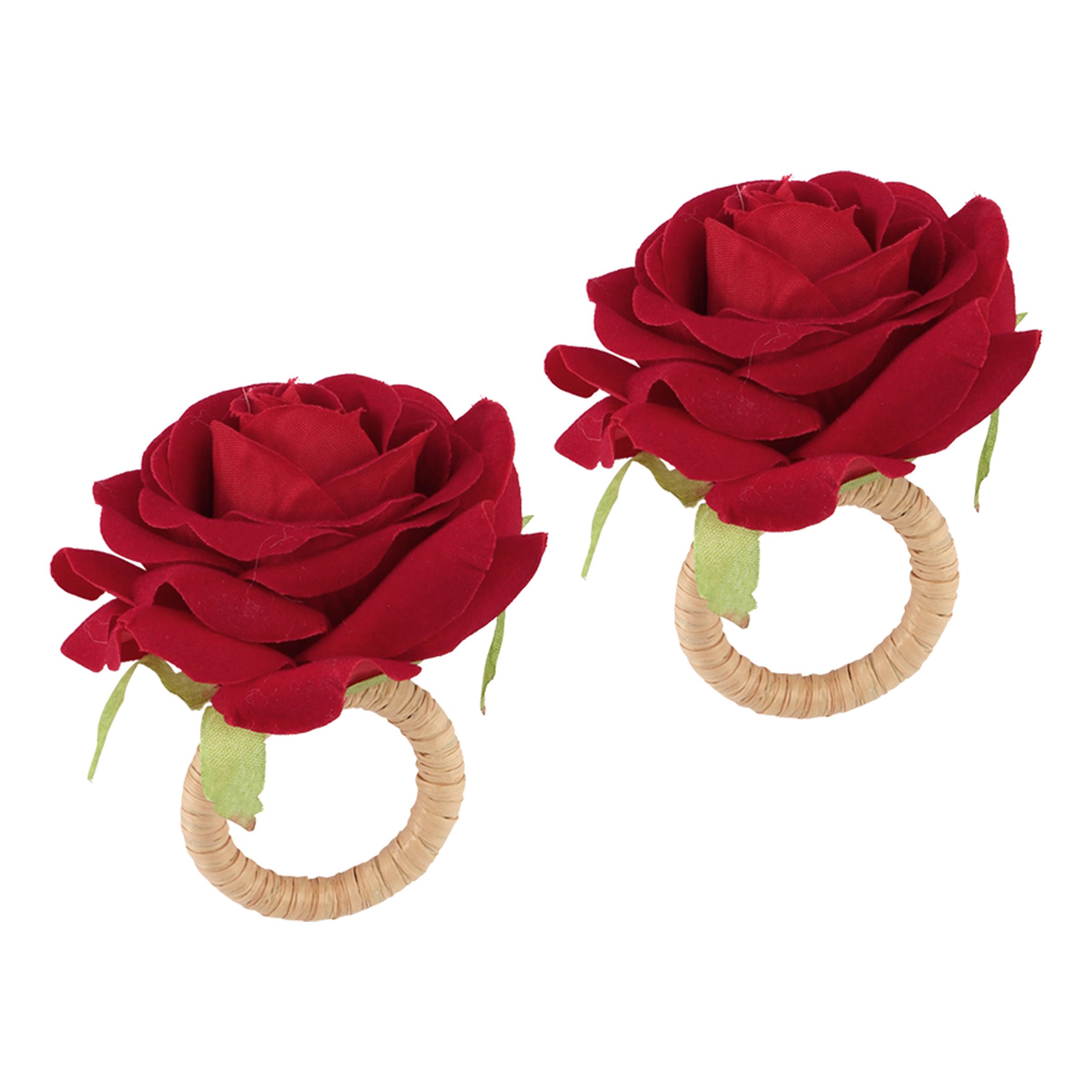 Servettringar Rosor Röd - 2-pack | Hem - Teman - Högtider - Alla Hjärtans Dag | Pryloteket