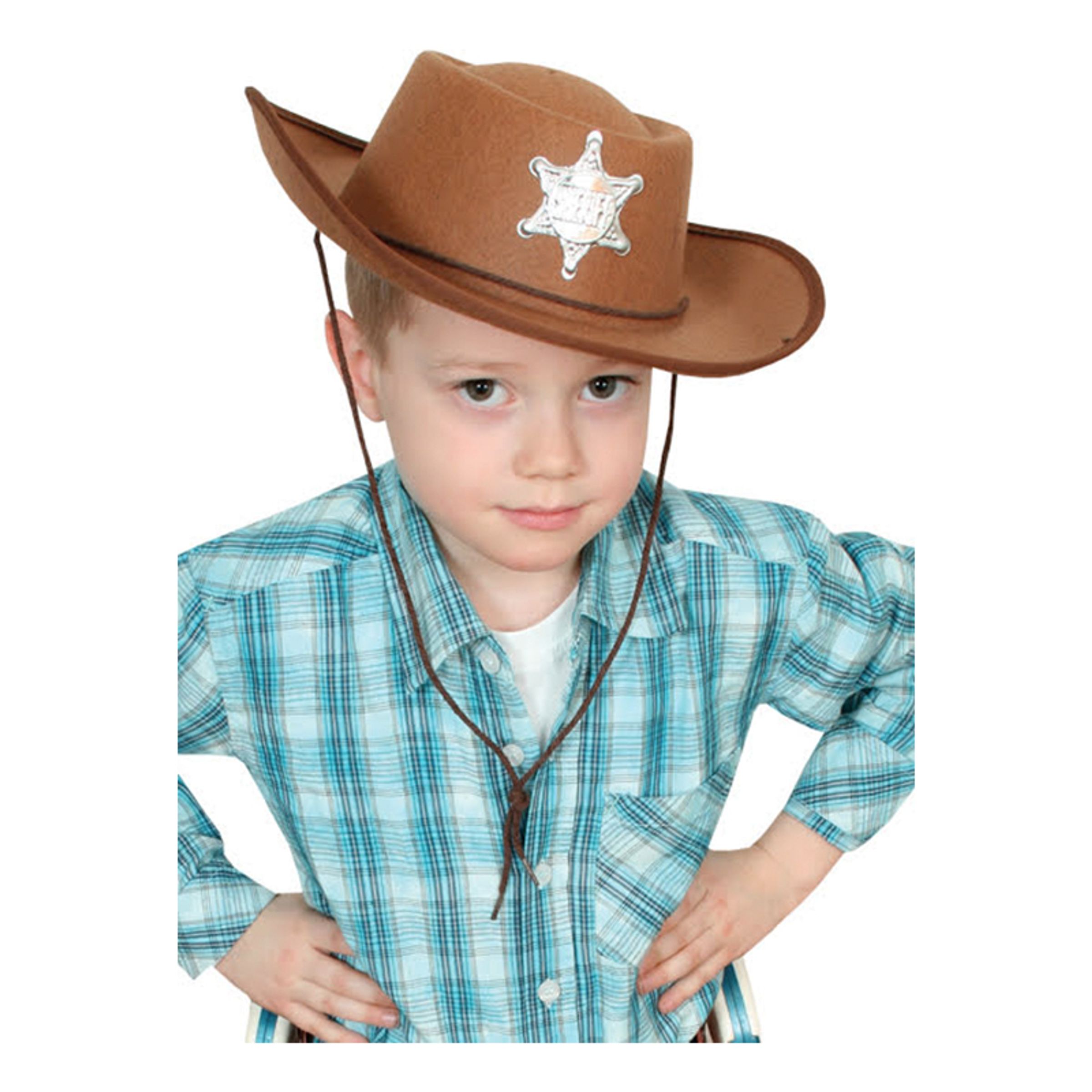 Sheriffhatt Brun för Barn - One size