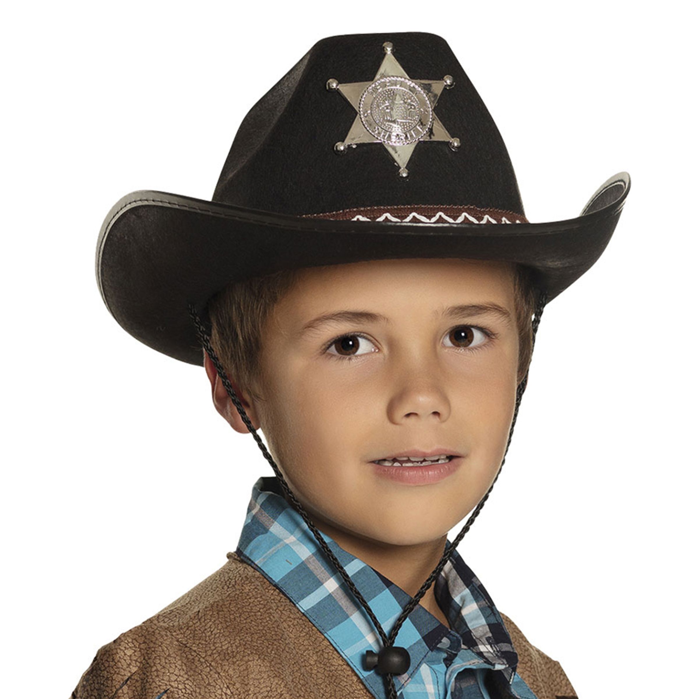 Sheriffhatt Svart för Barn - One size