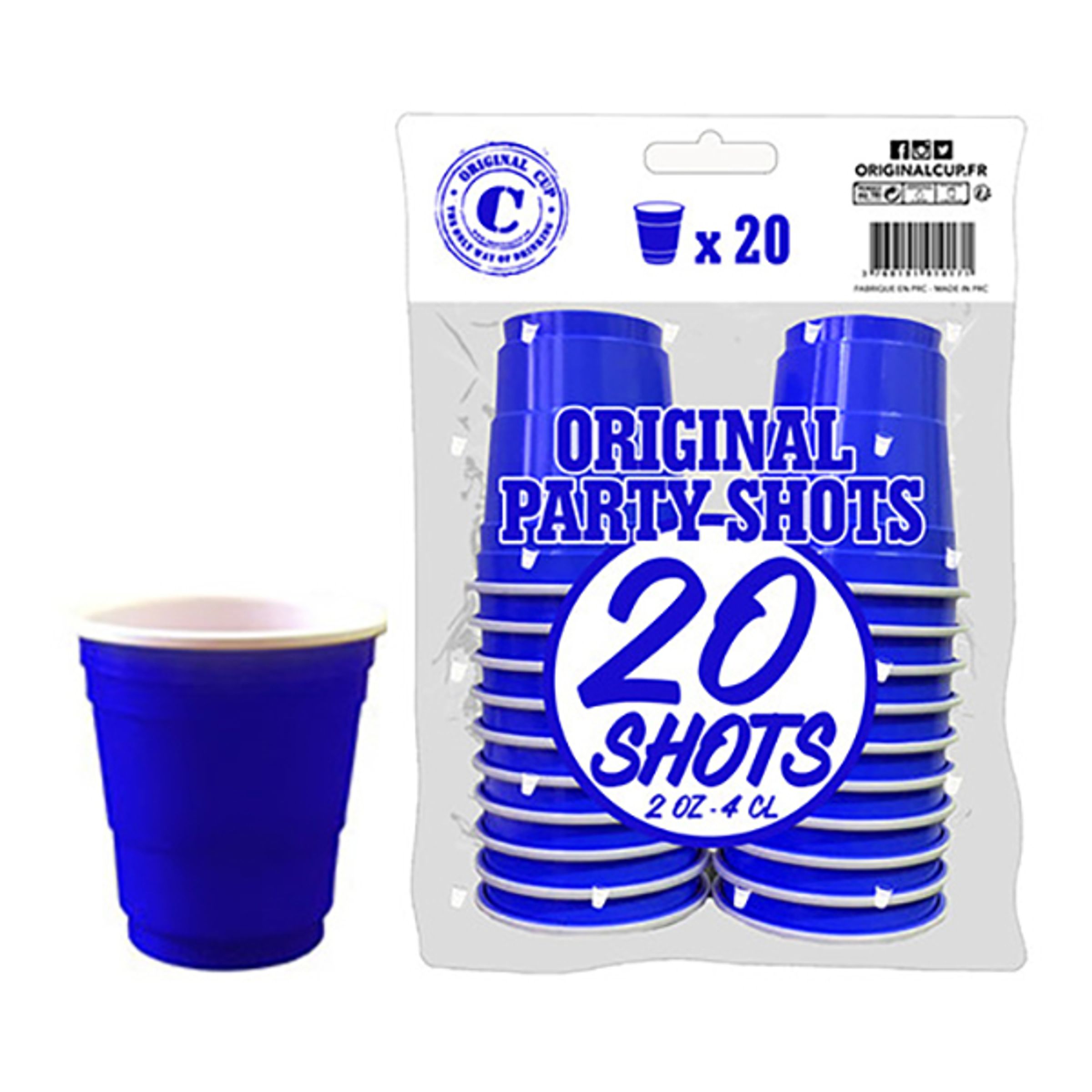 Shotglas Blå - 20-pack