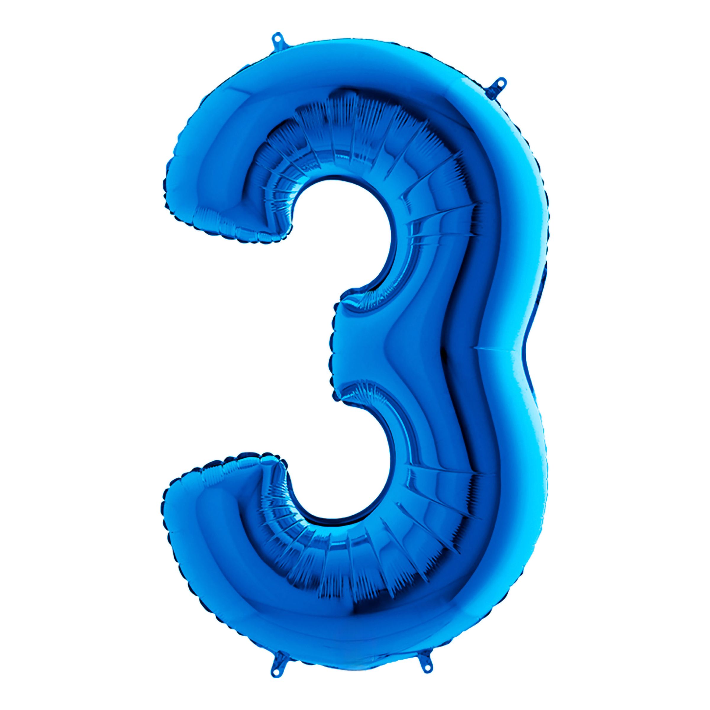 Sifferballong Blå Metallic - Siffra 3 | Hem - Festartiklar - Ballonger - Folieballonger | Pryloteket