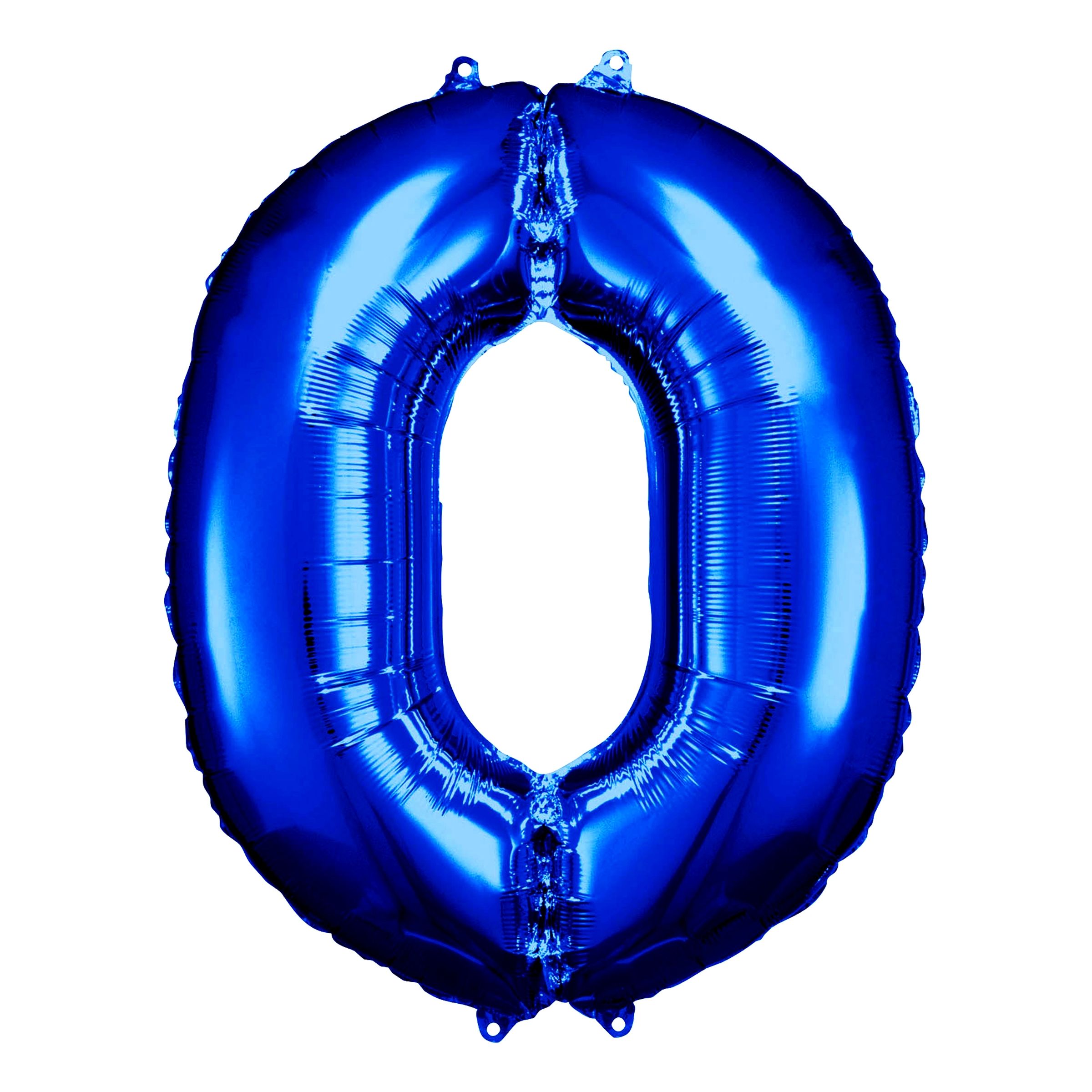 Läs mer om Sifferballong Blå Metallic - Siffra 0