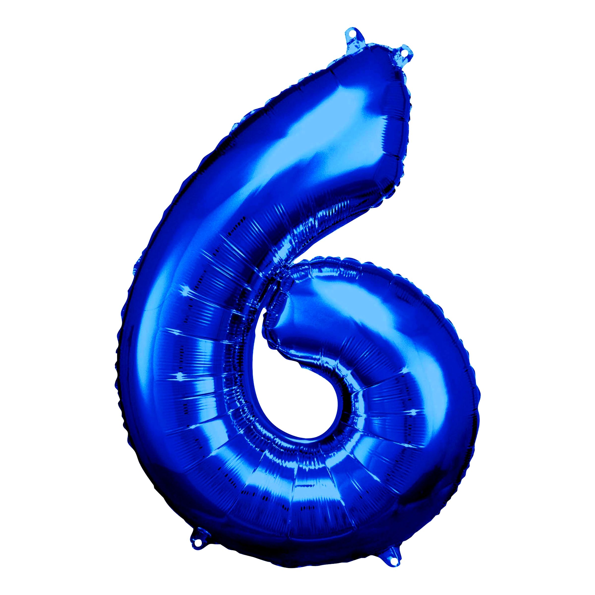 Läs mer om Sifferballong Blå Metallic - Siffra 6