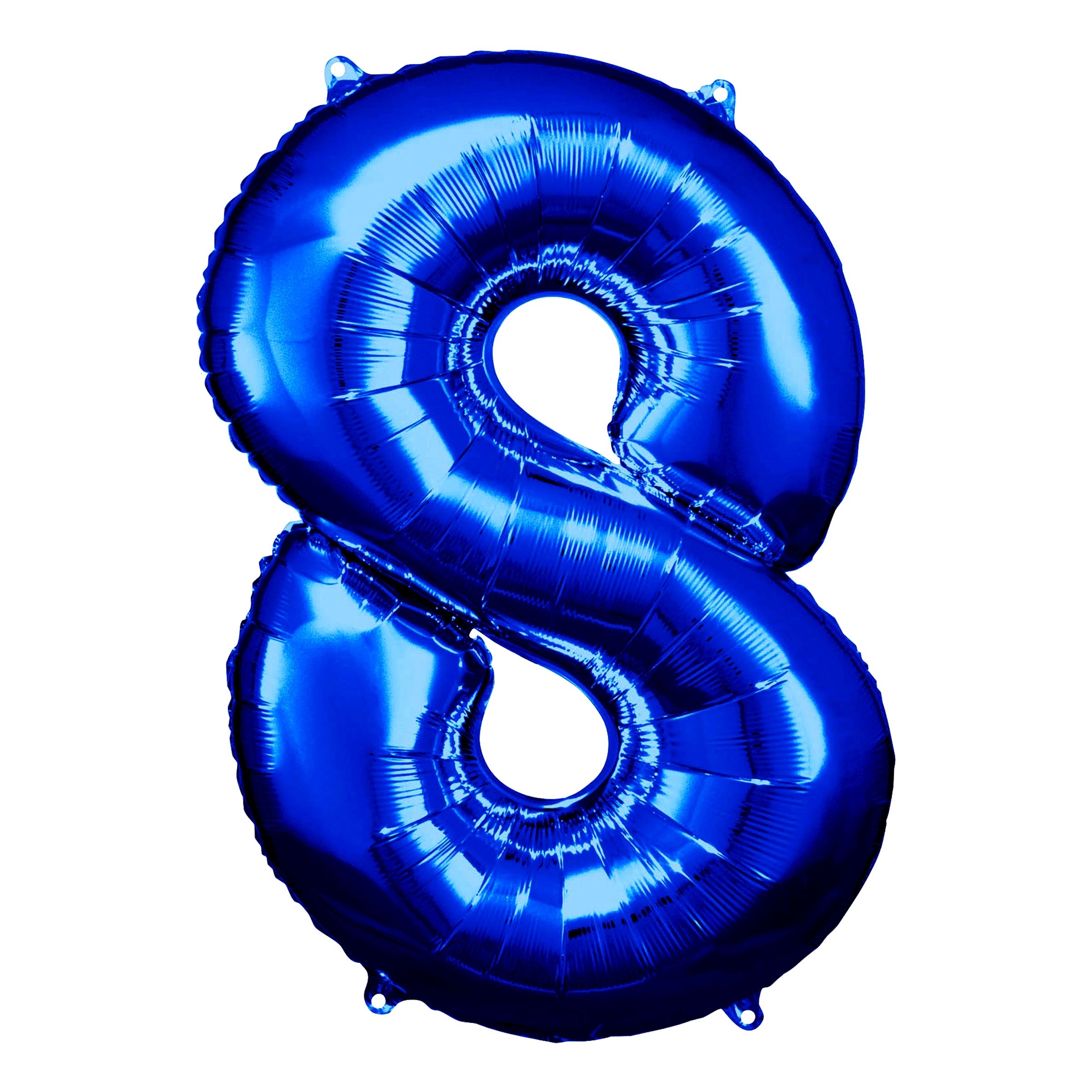 Läs mer om Sifferballong Blå Metallic - Siffra 8