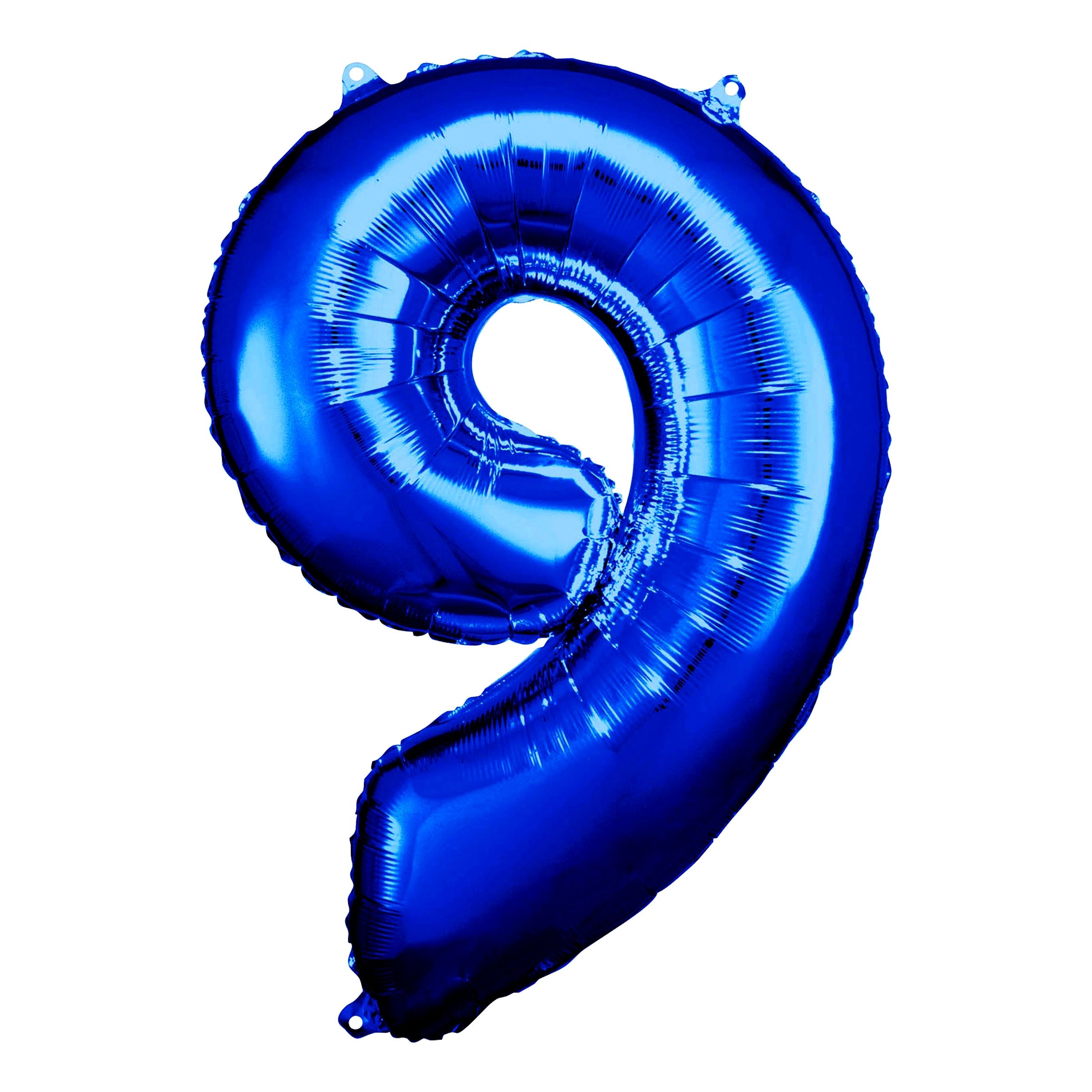 Läs mer om Sifferballong Blå Metallic - Siffra 9