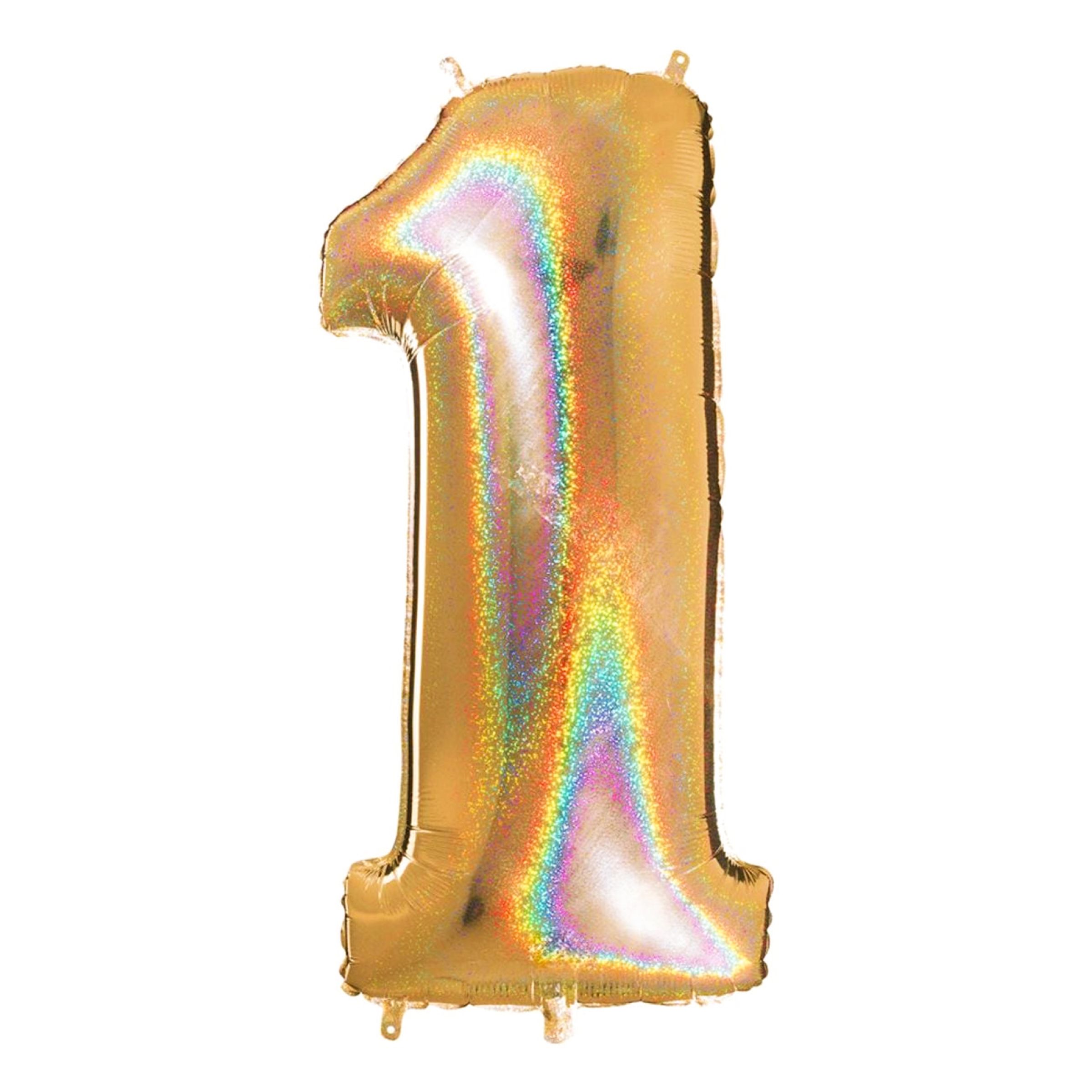 Sifferballong Glitter Guld - Siffra 1 | Hem - Festartiklar - Ballonger - Folieballonger | Pryloteket