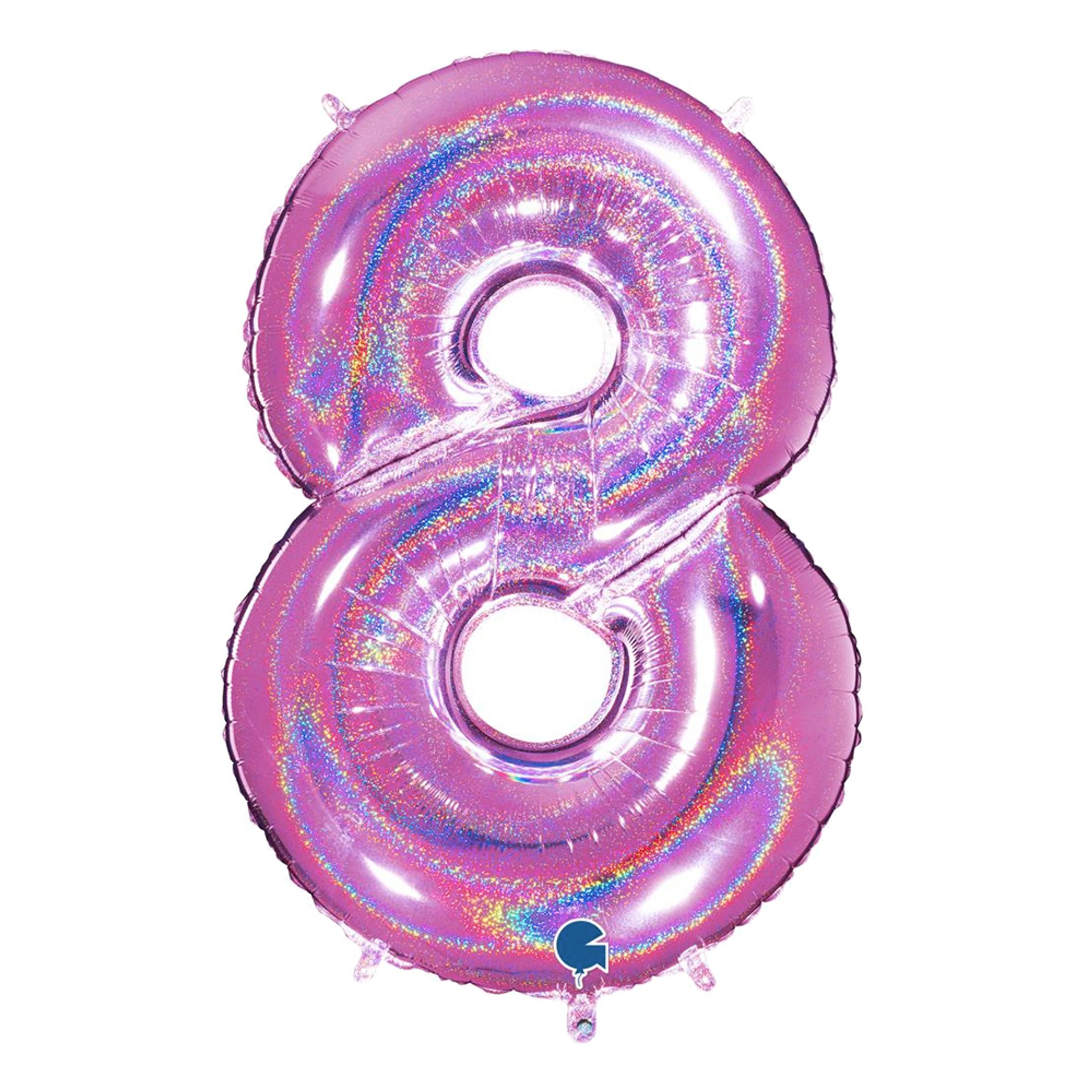 Sifferballong Glitter Rosa - Siffra 8