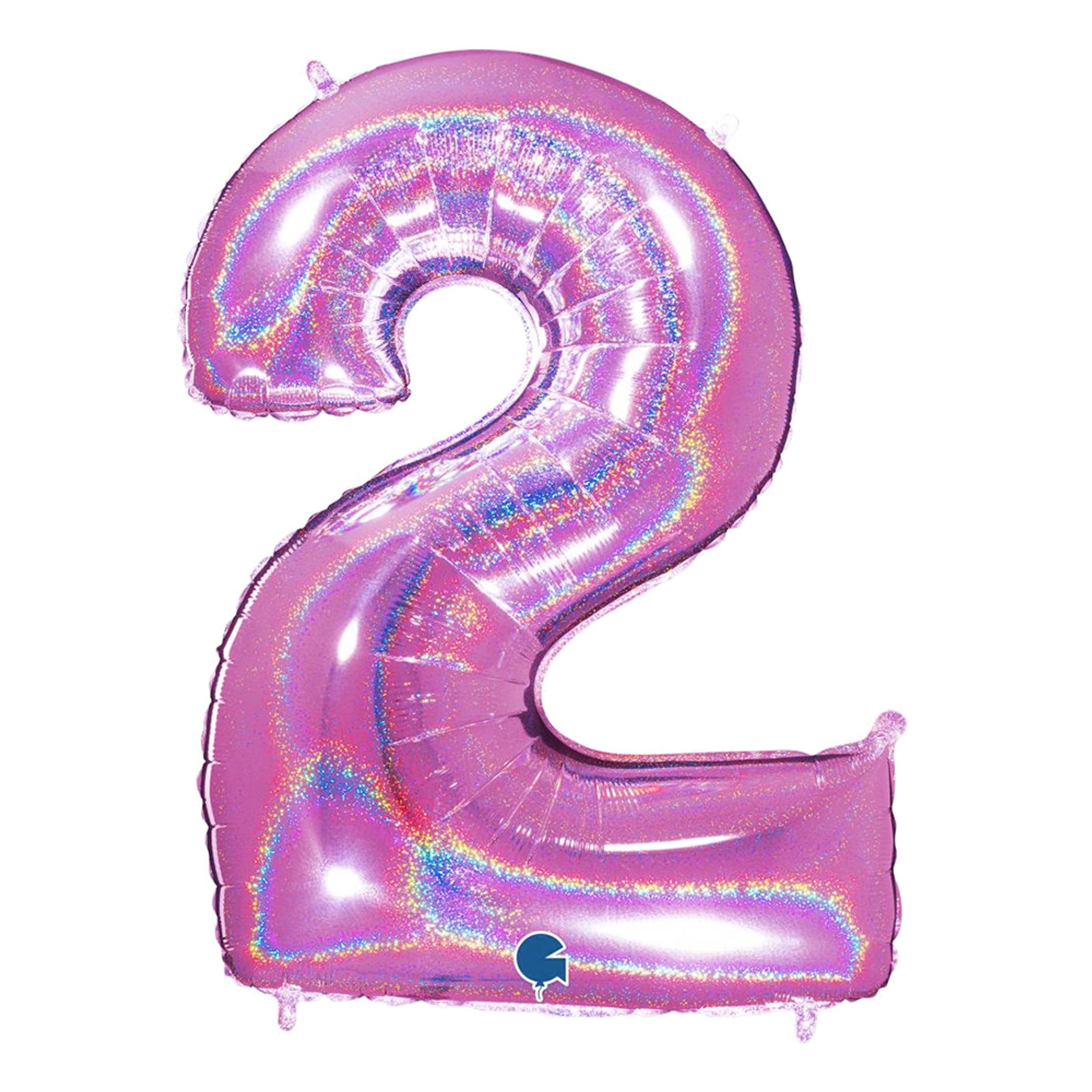 Läs mer om Sifferballong Glitter Rosa - Siffra 2