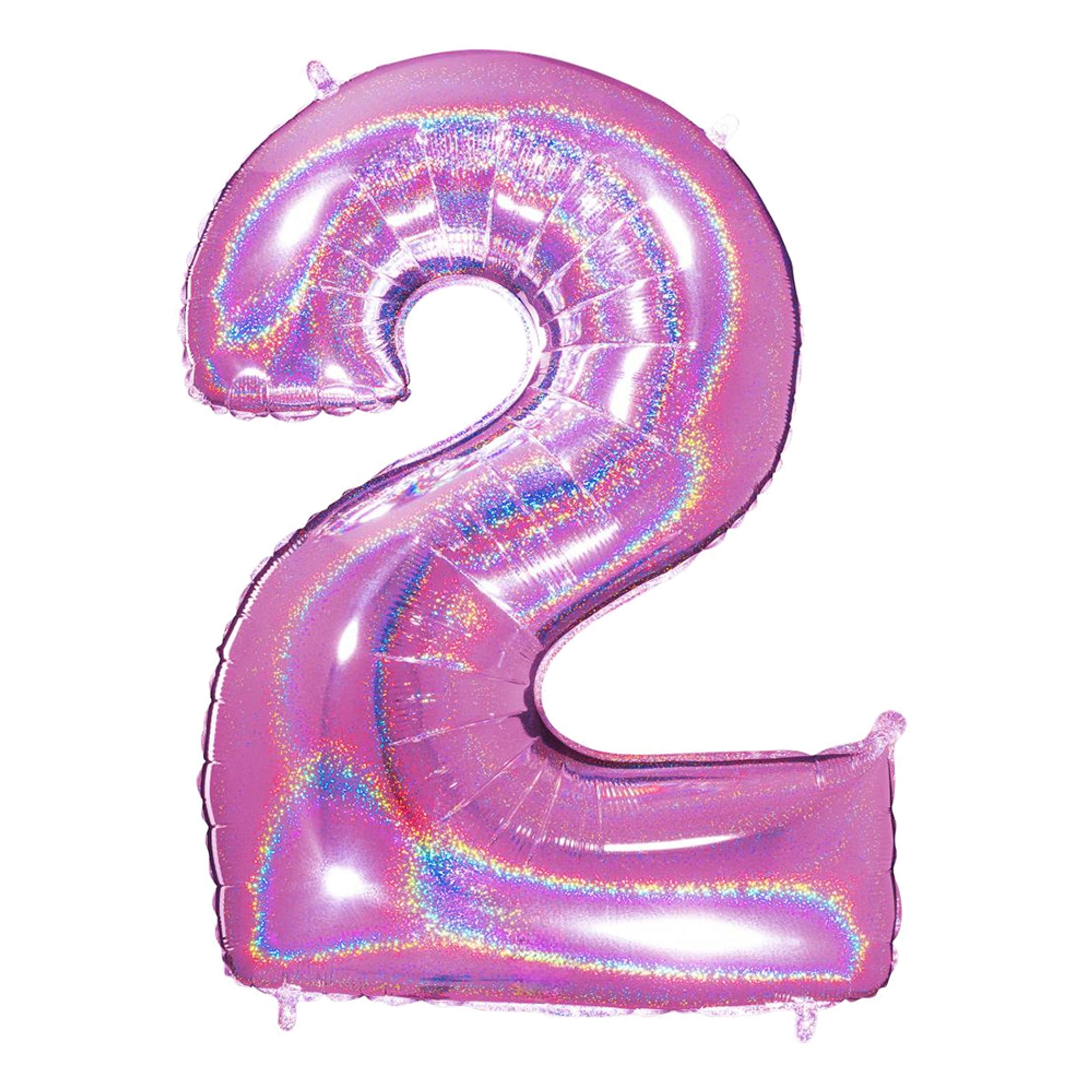 Sifferballong Glitter Rosa - Siffra 2 | Hem//Festartiklar//Ballonger//Folieballonger | PartyOutlet