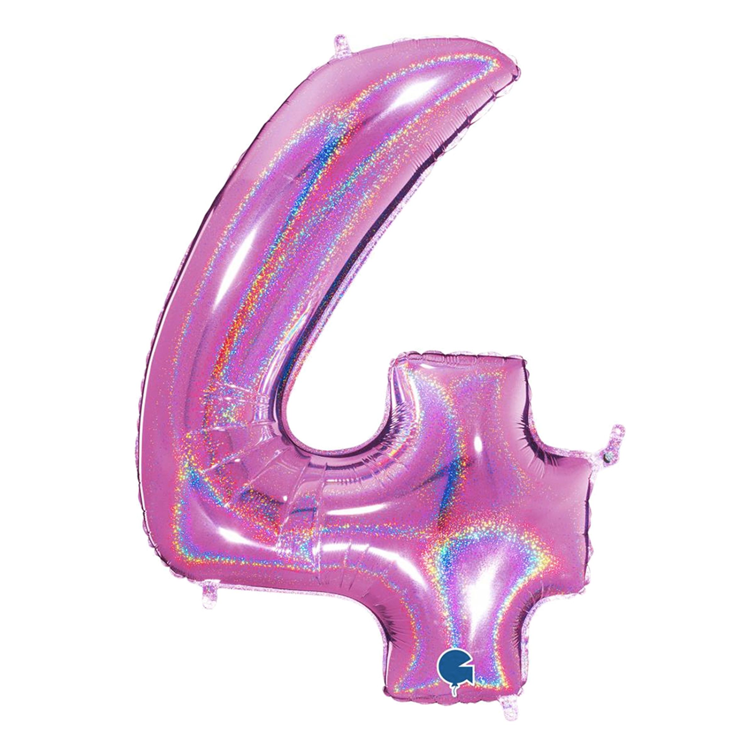 Läs mer om Sifferballong Glitter Rosa - Siffra 4