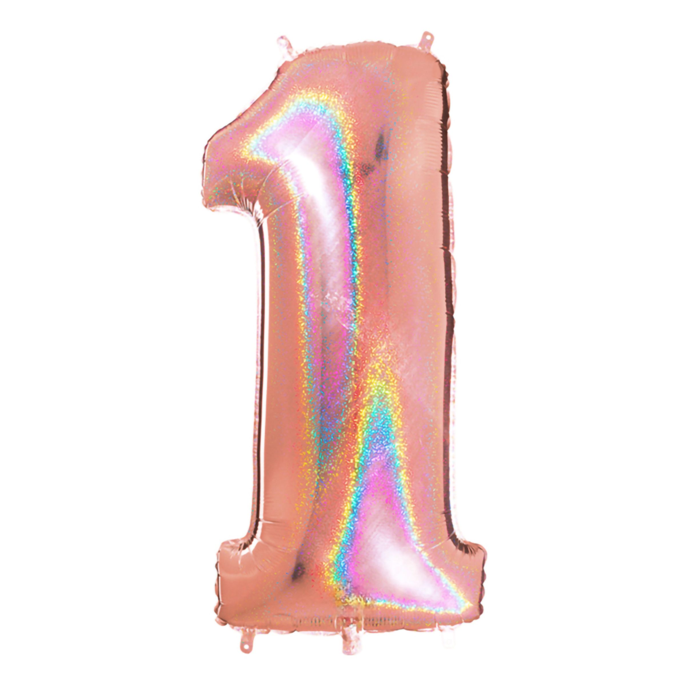 Sifferballong Glitter Roséguld - Siffra 1 | Hem - Festartiklar - Ballonger - Sifferballonger | Pryloteket