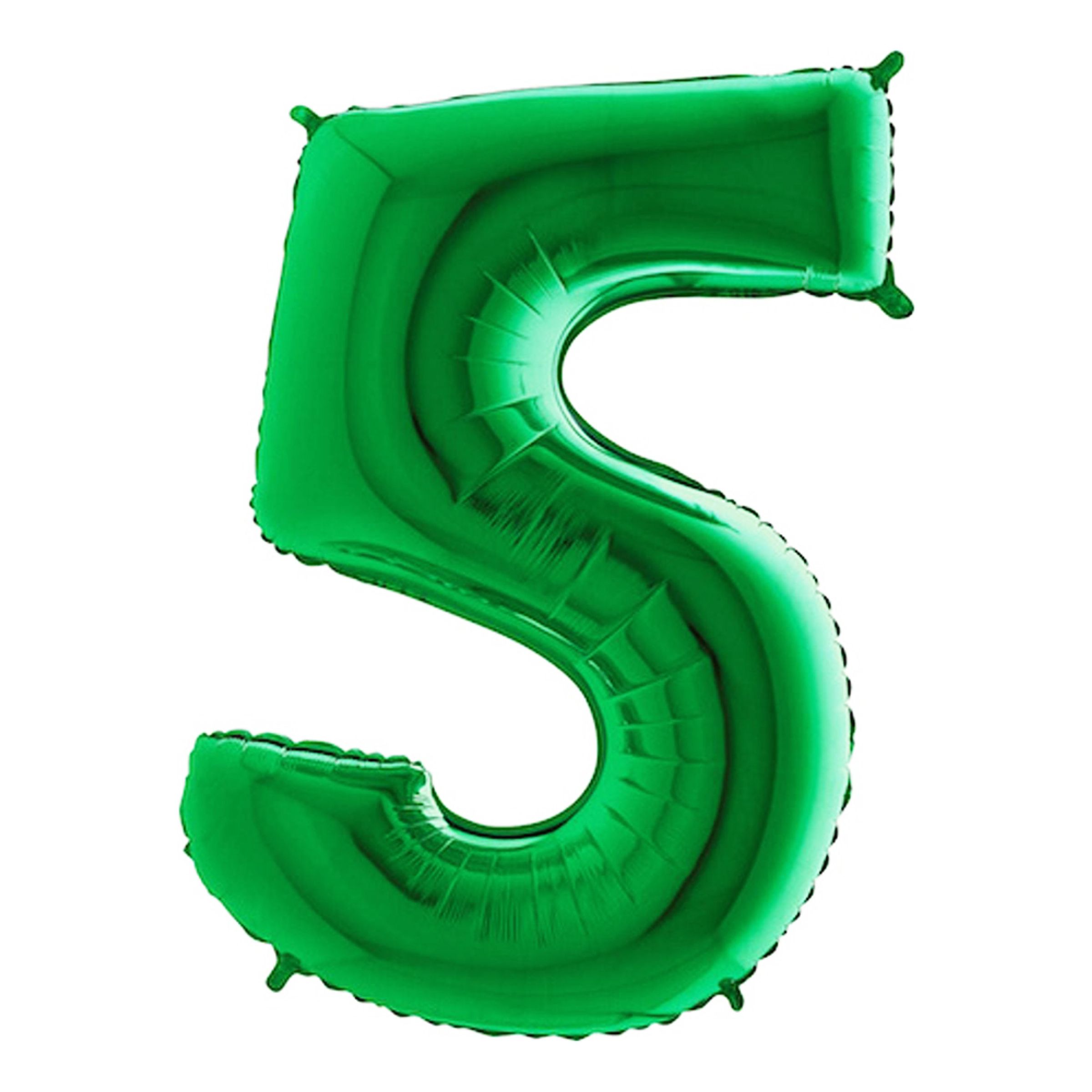 Sifferballong Grön Metallic - Siffra 5 | Hem - Festartiklar - Ballonger - Folieballonger | Maskeradspecialisten