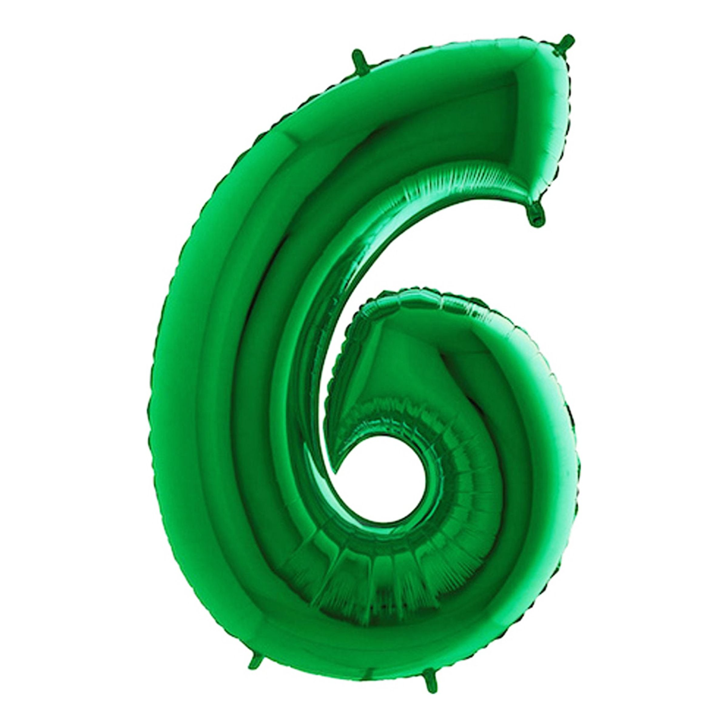 Sifferballong Grön Metallic - Siffra 6 | Hem - Festartiklar - Ballonger - Folieballonger | Pryloteket