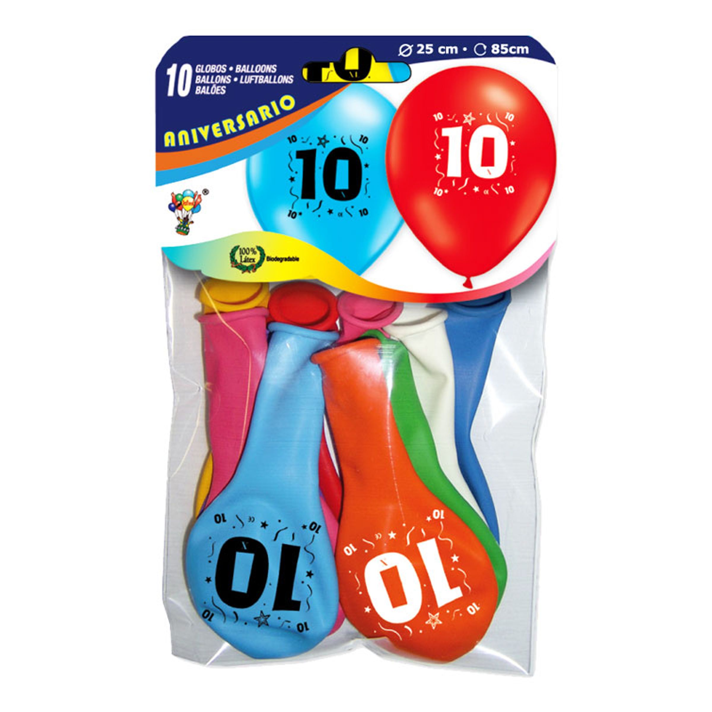 Läs mer om Sifferballong Latex 10 - 10-pack