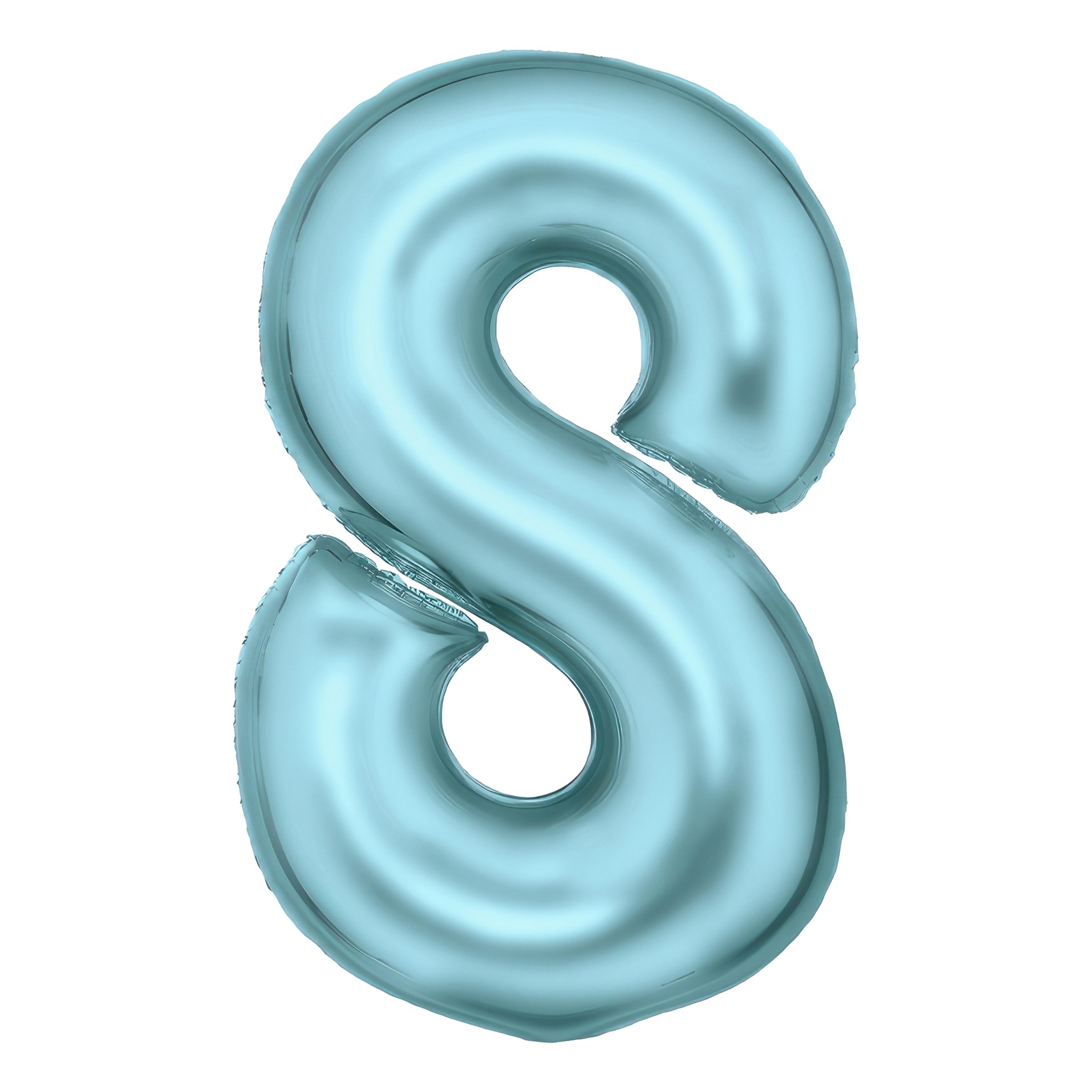 Läs mer om Sifferballong Ljusblå Satin - Siffra 8
