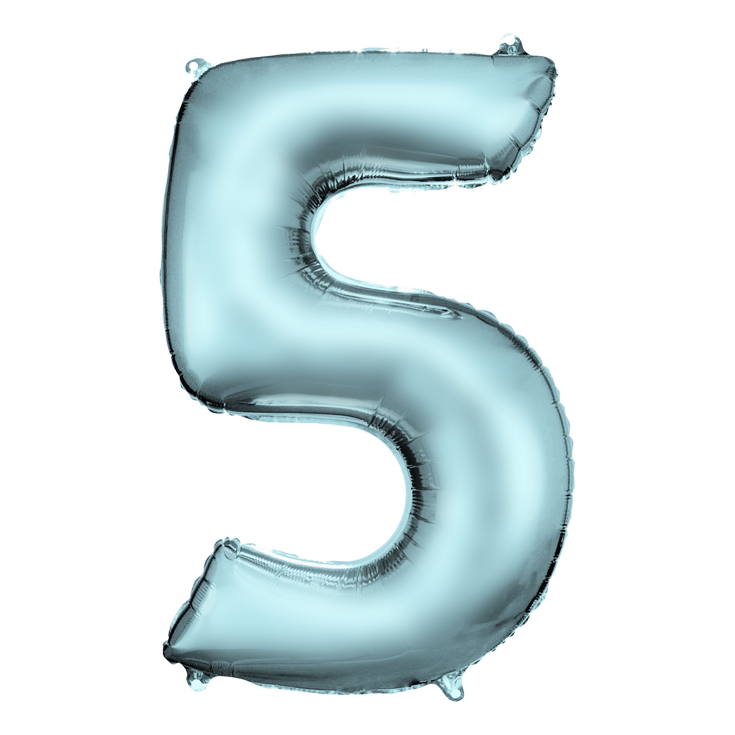 Läs mer om Sifferballong Ljusblå Satin - Siffra 5