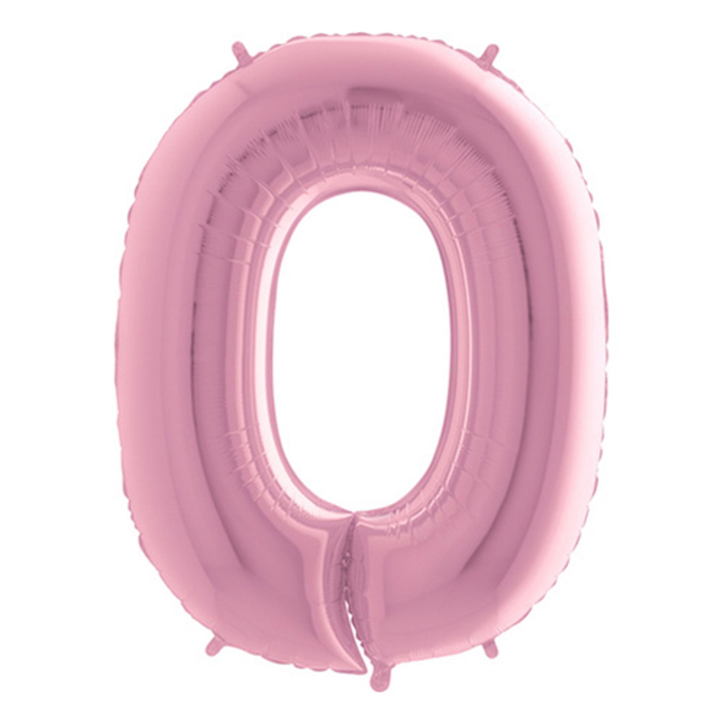 Läs mer om Sifferballong Ljusrosa Pastell - Siffra 0