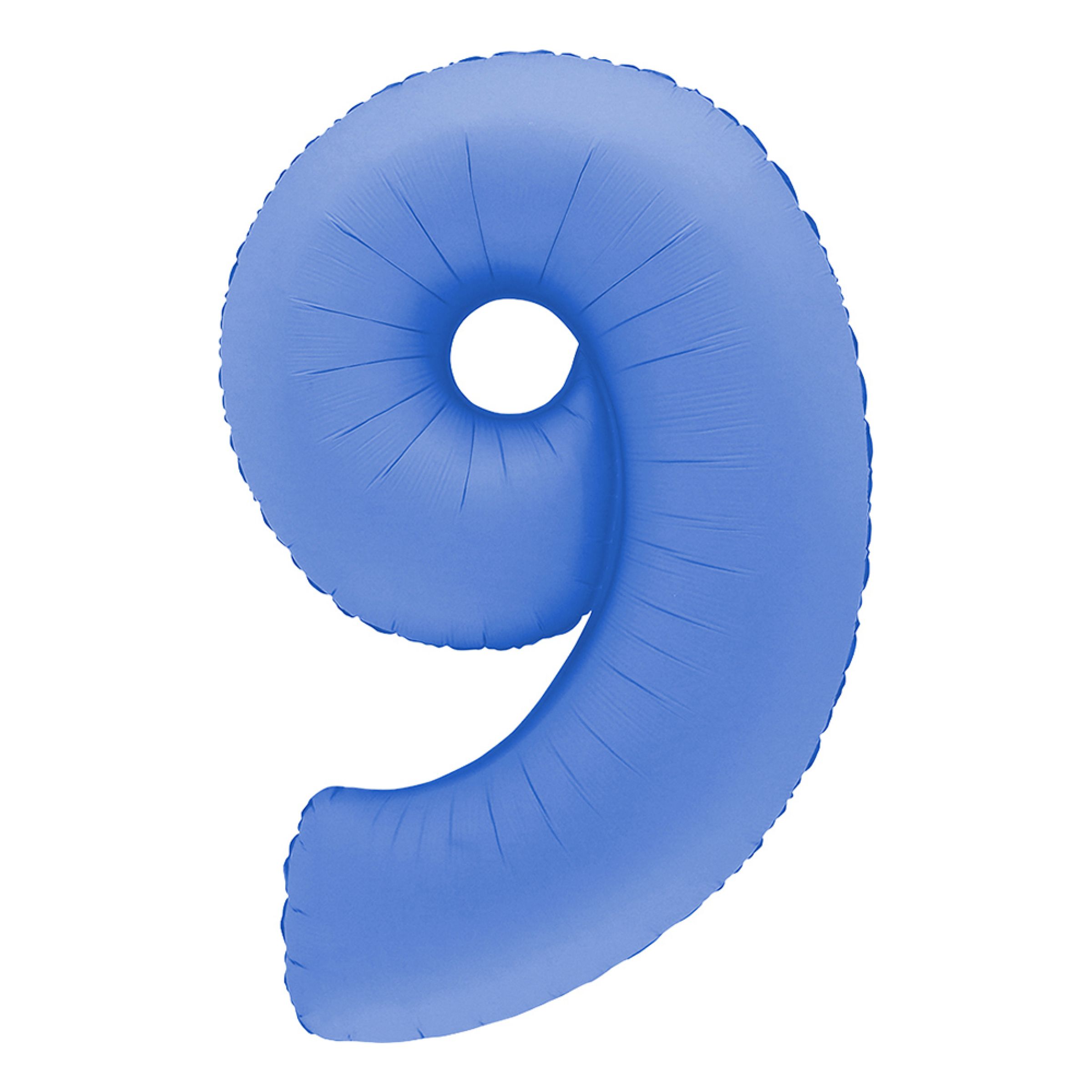 Sifferballong Lotus Blue - Siffra 9 | Hem - Festartiklar - Ballonger - Folieballonger | Pryloteket