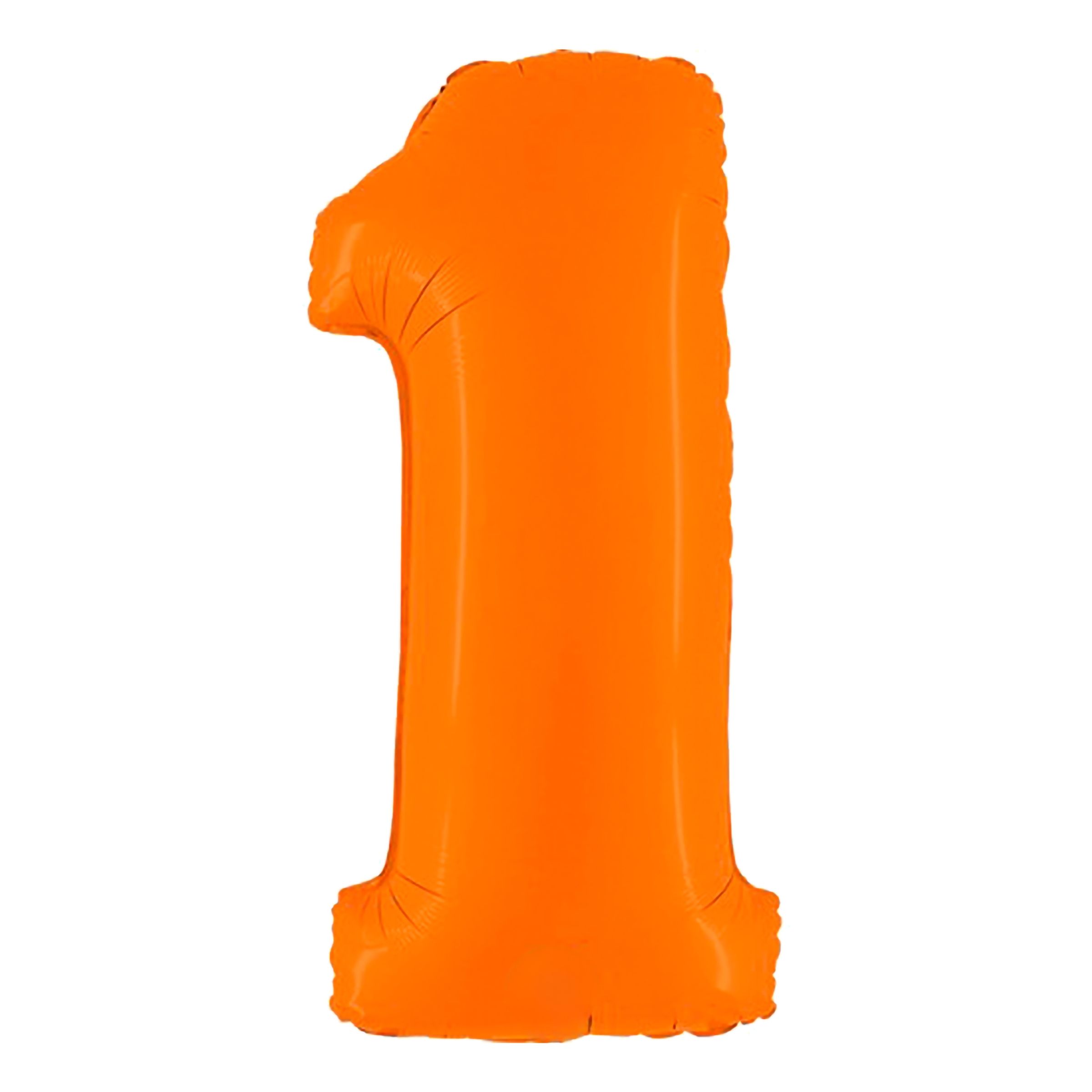 Sifferballong Matt Orange - Siffra 1 | Hem//Festartiklar//Ballonger//Folieballonger | PartyOutlet