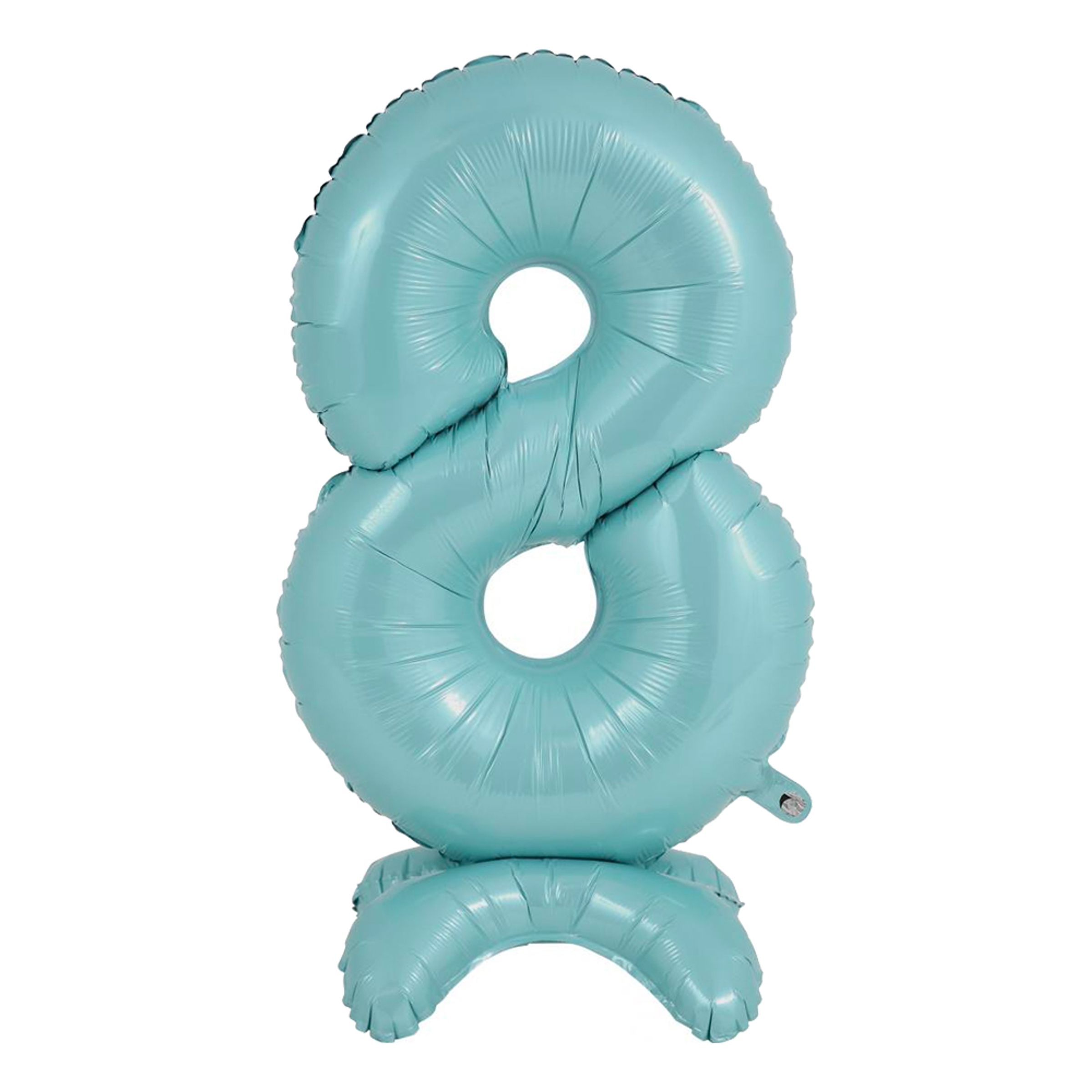 Läs mer om Sifferballong med Ställning Pastellblå - Siffra 8