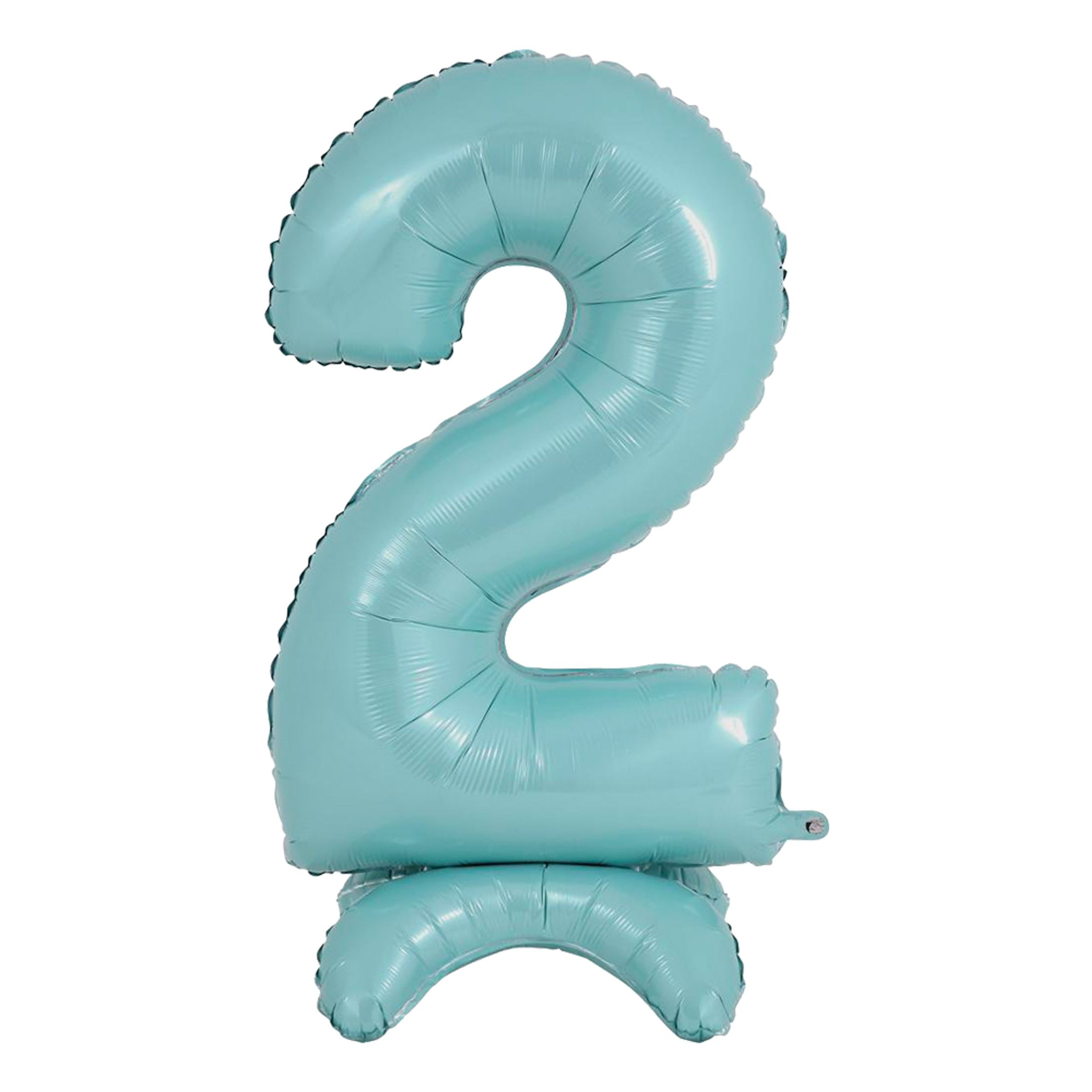 Läs mer om Sifferballong med Ställning Pastellblå - Siffra 2