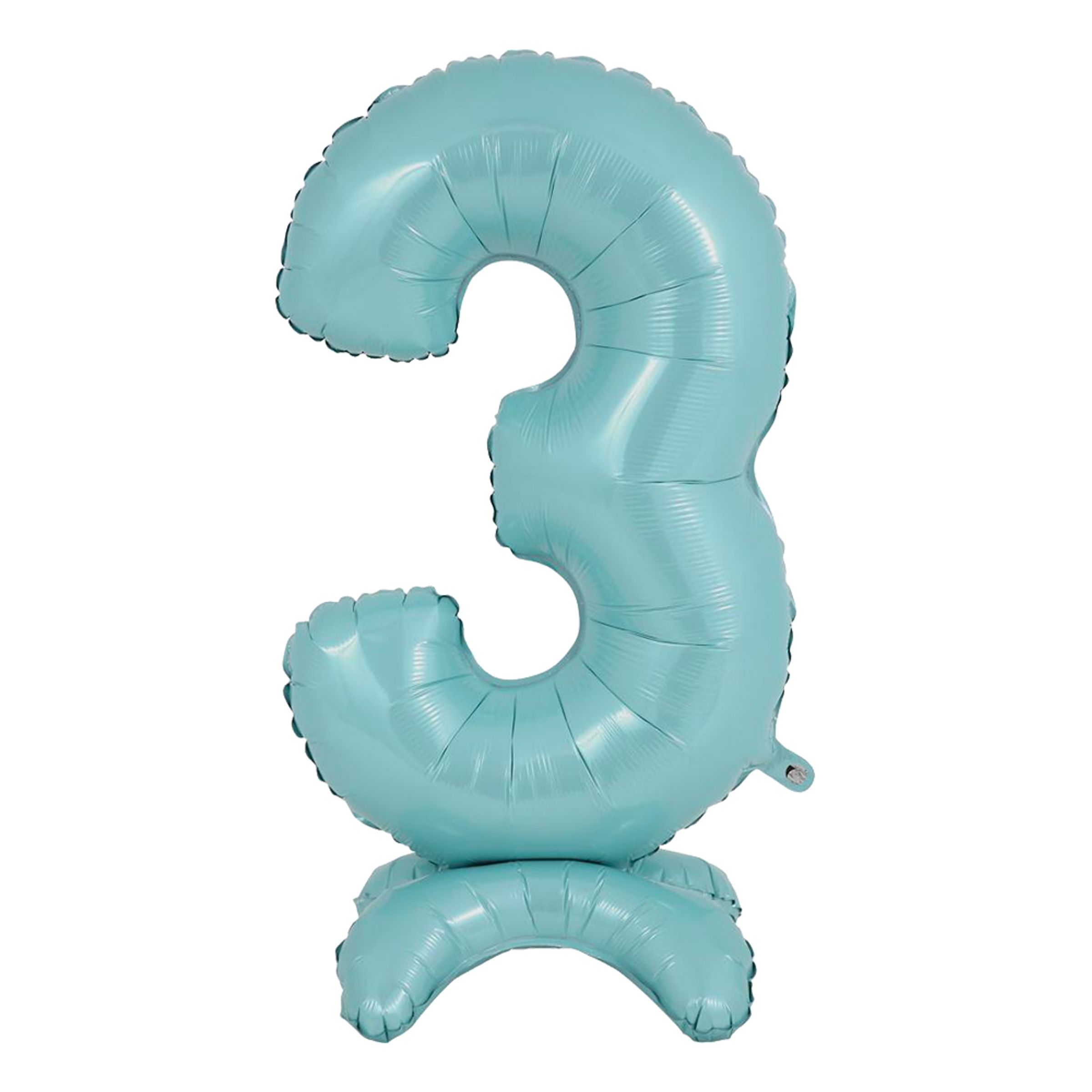 Läs mer om Sifferballong med Ställning Pastellblå - Siffra 3
