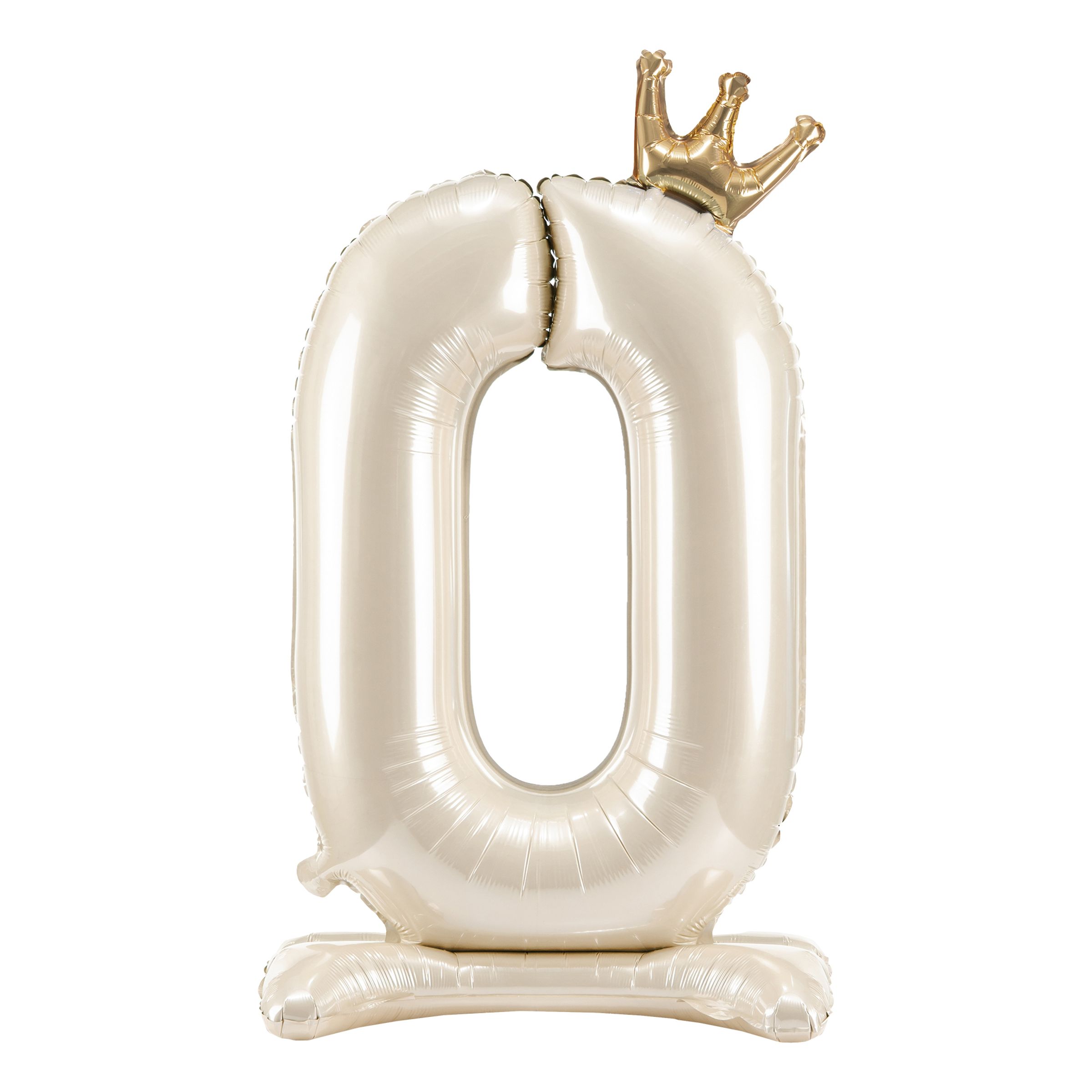 Talballon Stående Cremehvid - Tal 0