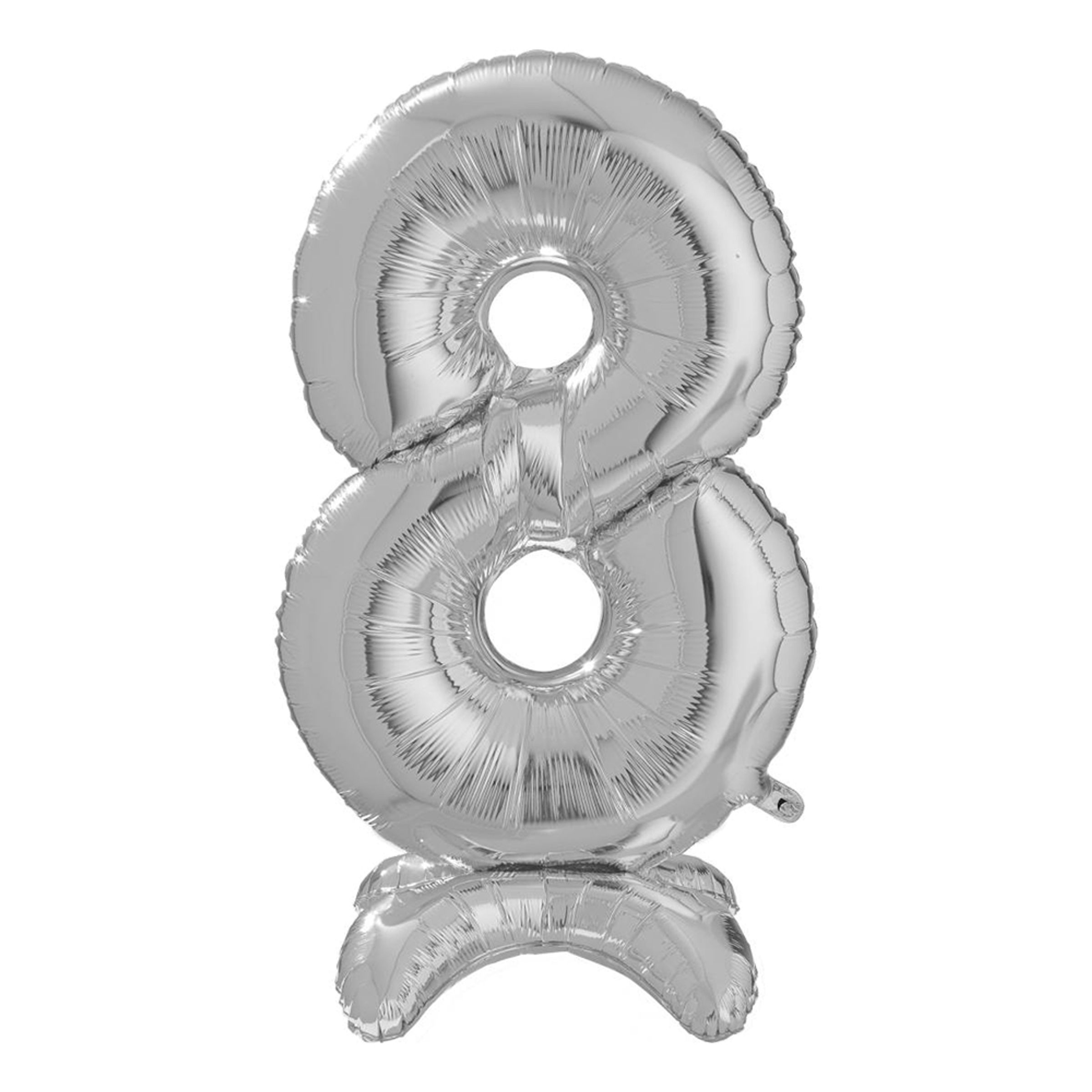 Läs mer om Sifferballong med Ställning Silver - Siffra 8