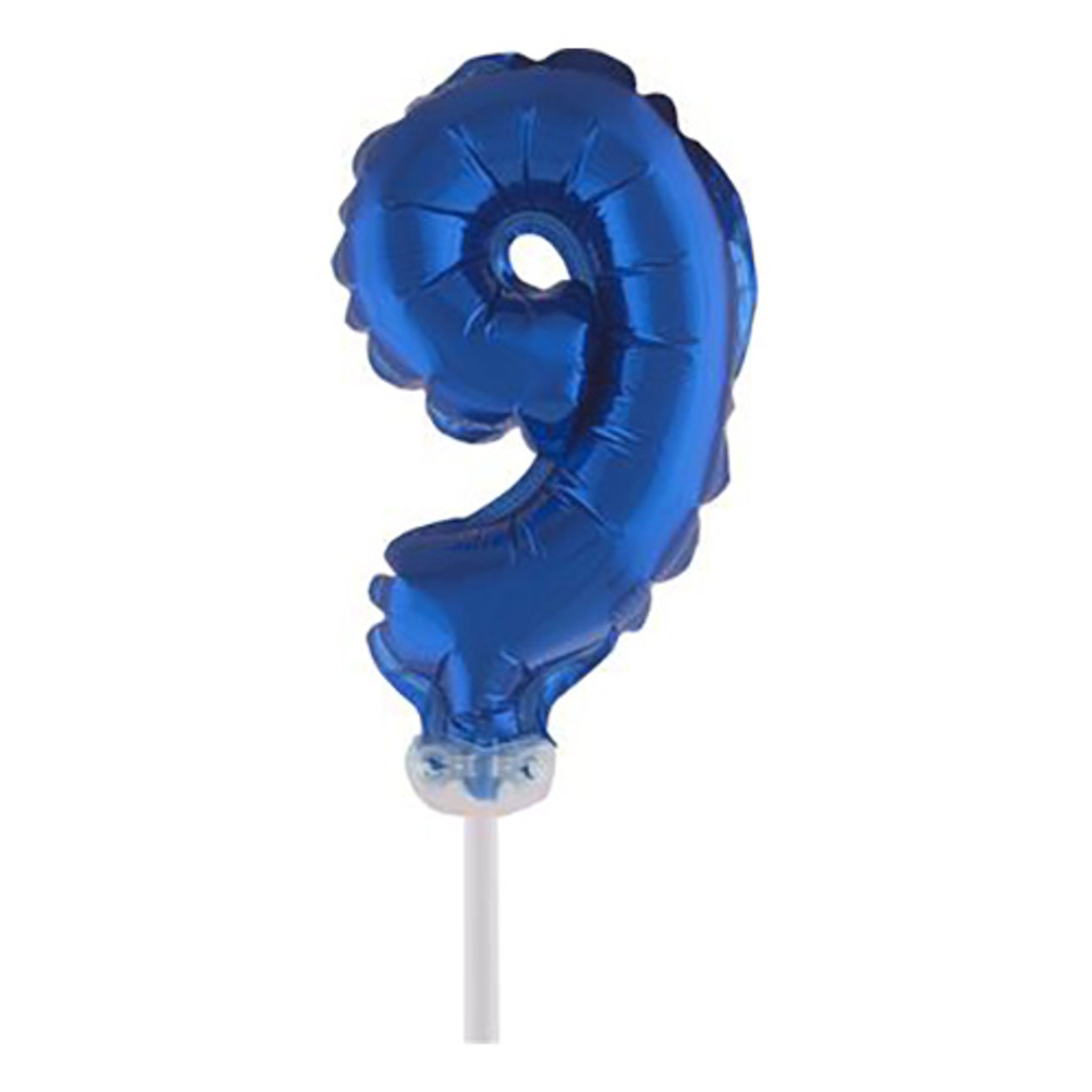 Läs mer om Sifferballong Tårtdekoration Blå - Siffra 9