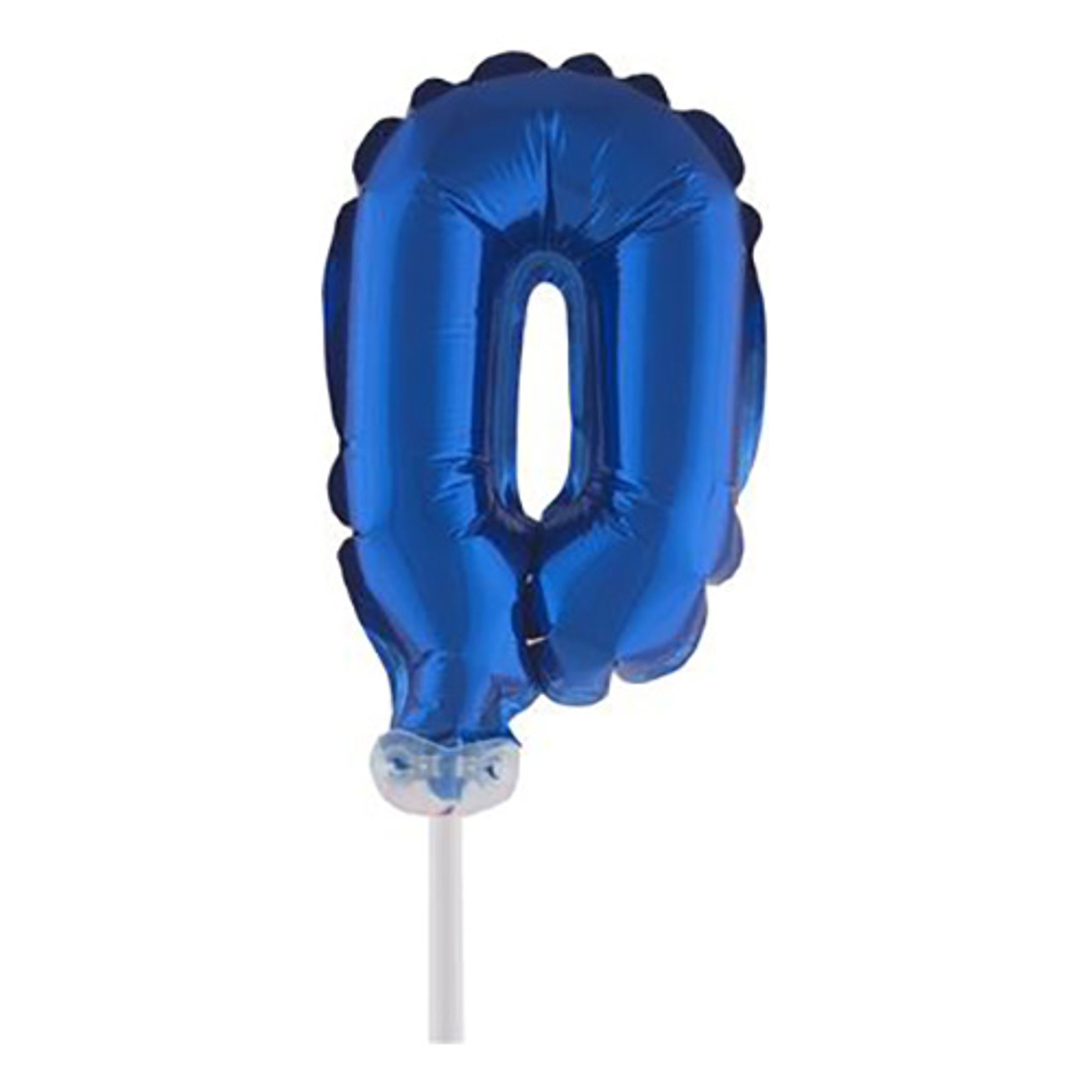 Läs mer om Sifferballong Tårtdekoration Blå - Siffra 0