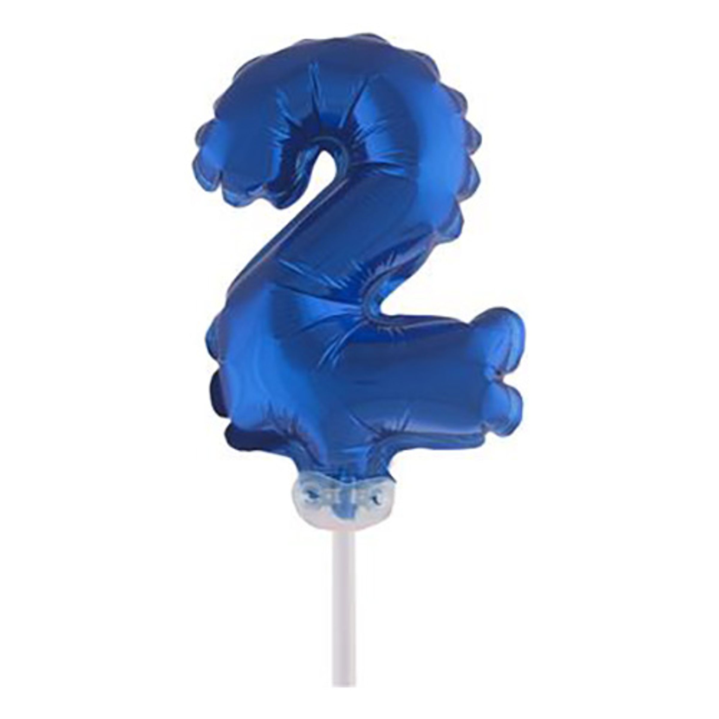 Läs mer om Sifferballong Tårtdekoration Blå - Siffra 2