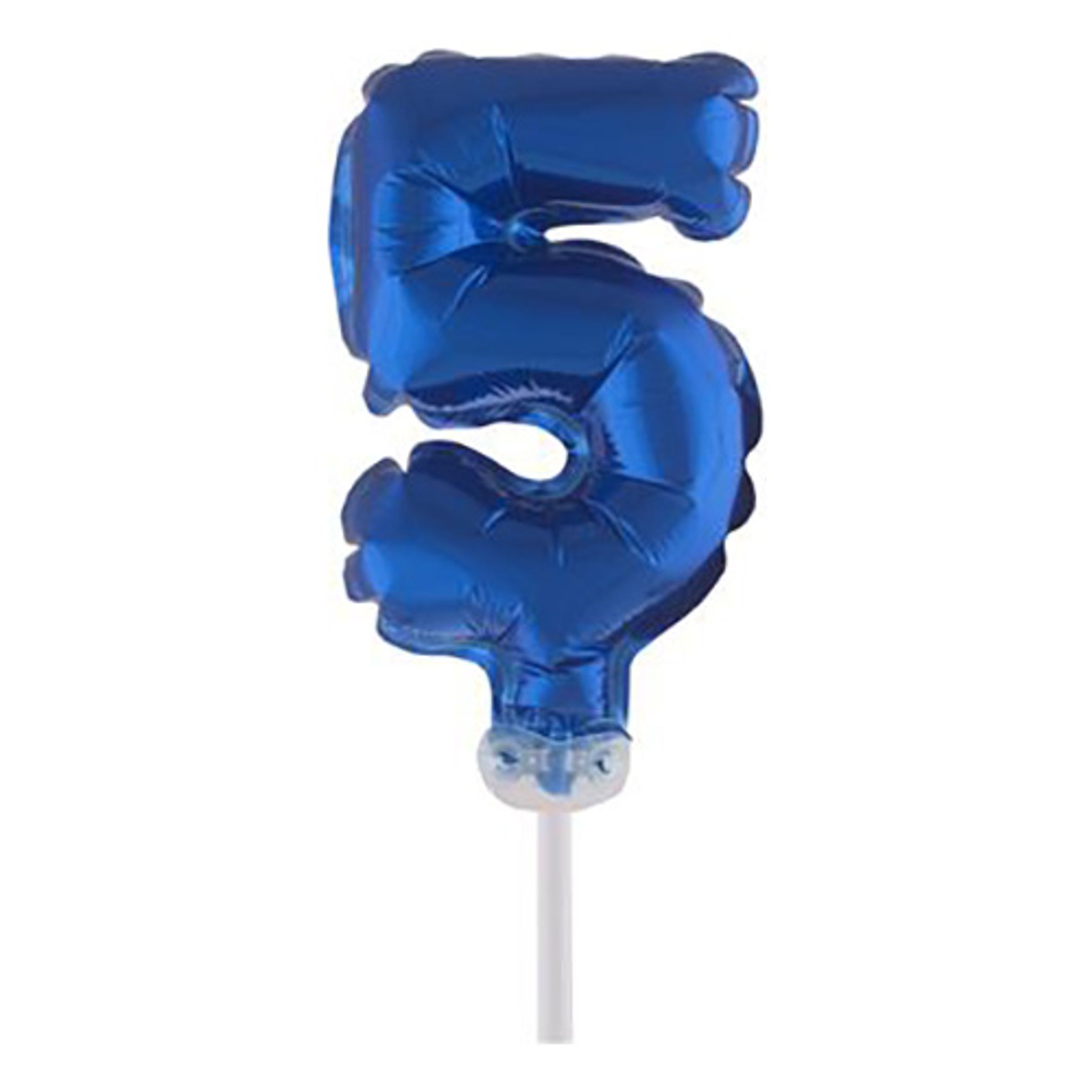 Läs mer om Sifferballong Tårtdekoration Blå - Siffra 5