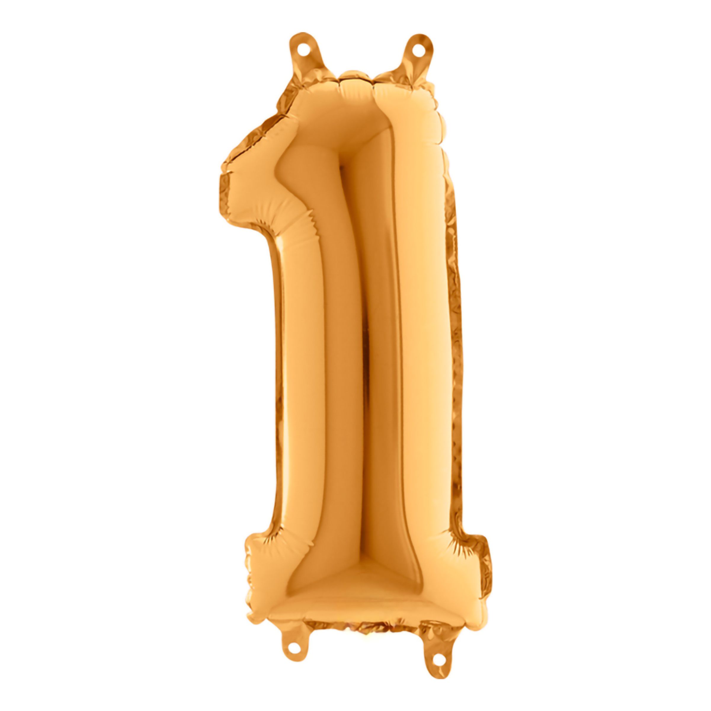 Sifferballong Mini Guld Metallic - Siffra 1 | Hem - Festartiklar - Ballonger - Folieballonger | Pryloteket