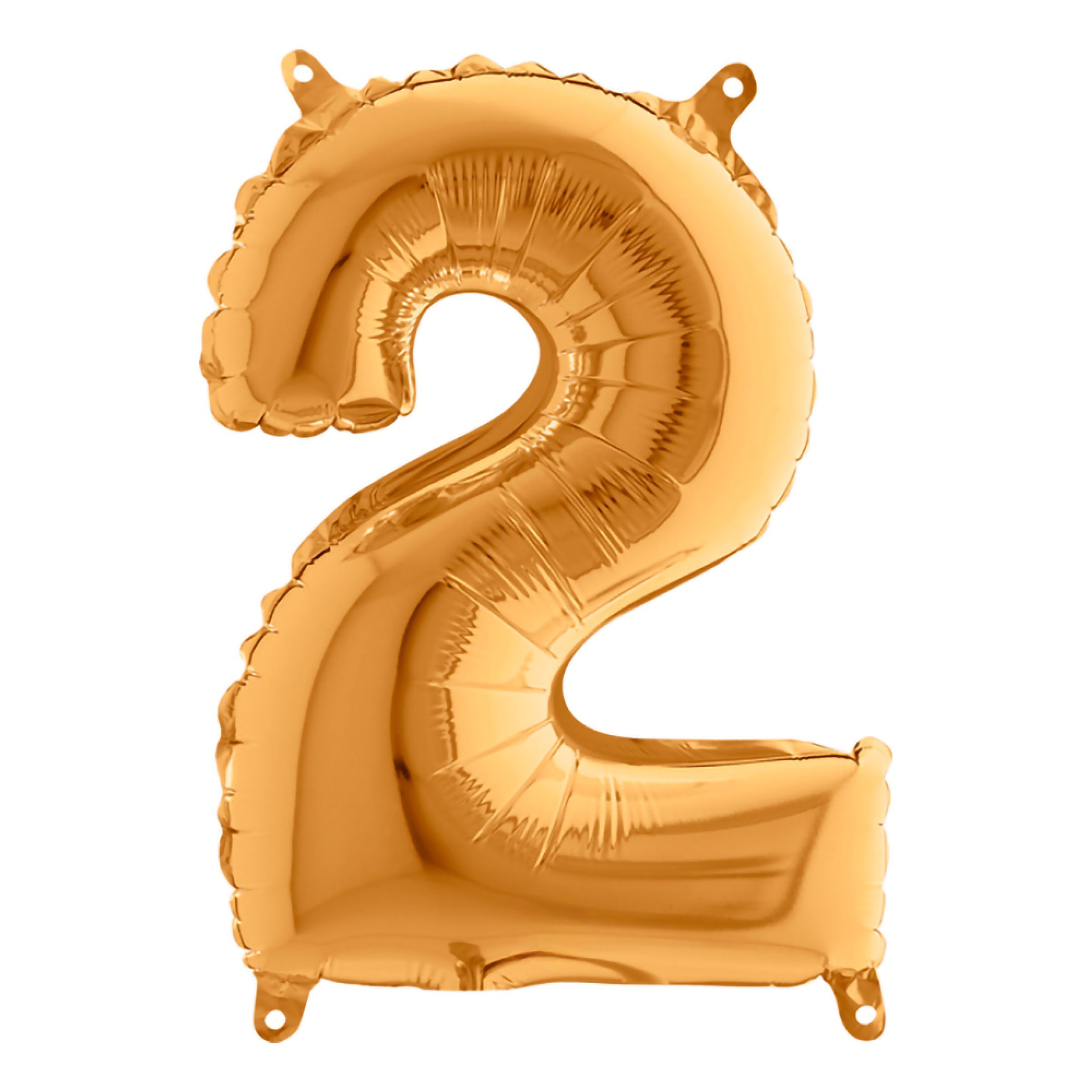Sifferballong Mini Guld Metallic - Siffra 2 | Hem - Festartiklar - Ballonger - Folieballonger | Pryloteket